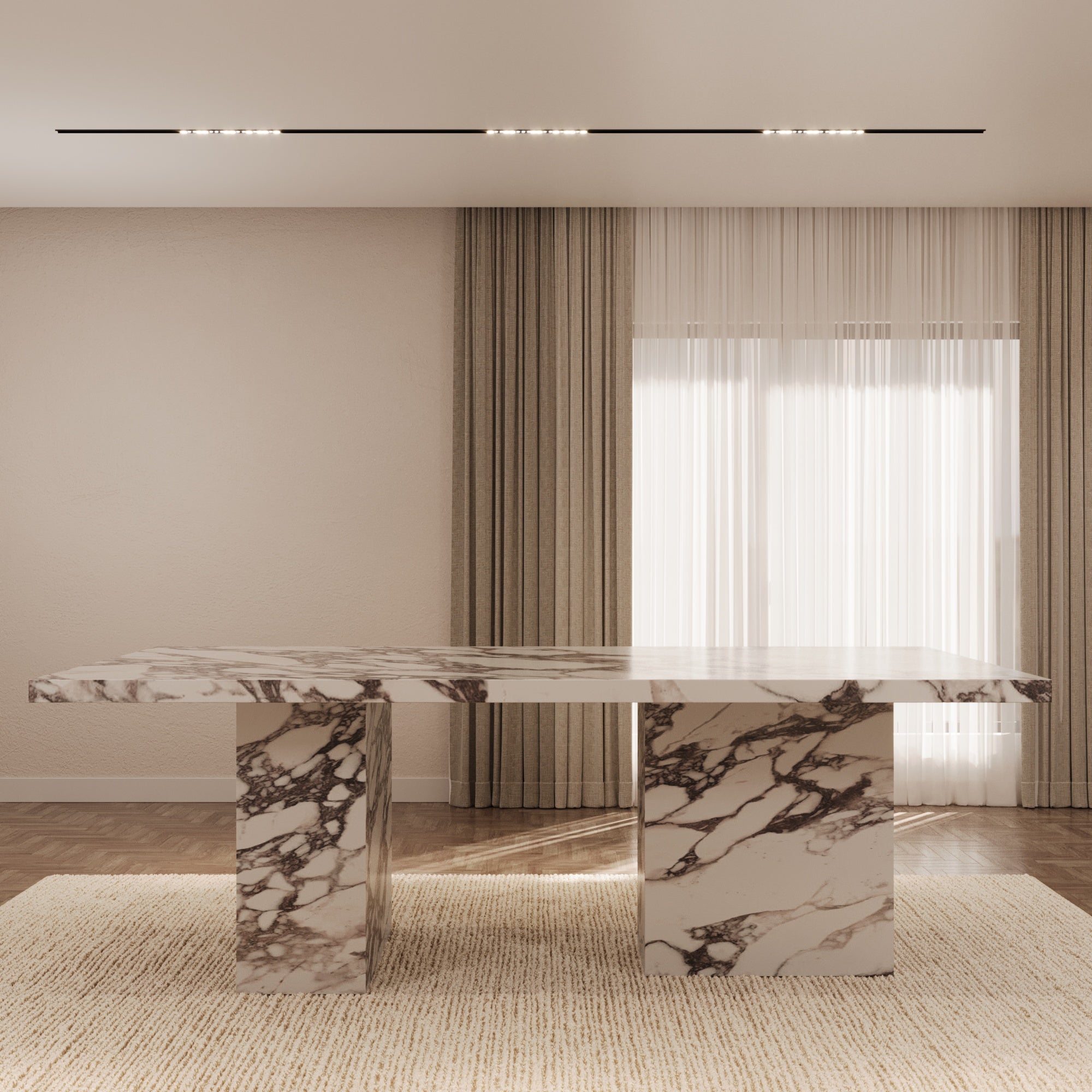 Olivia Italian Calacatta Viola Dining Table