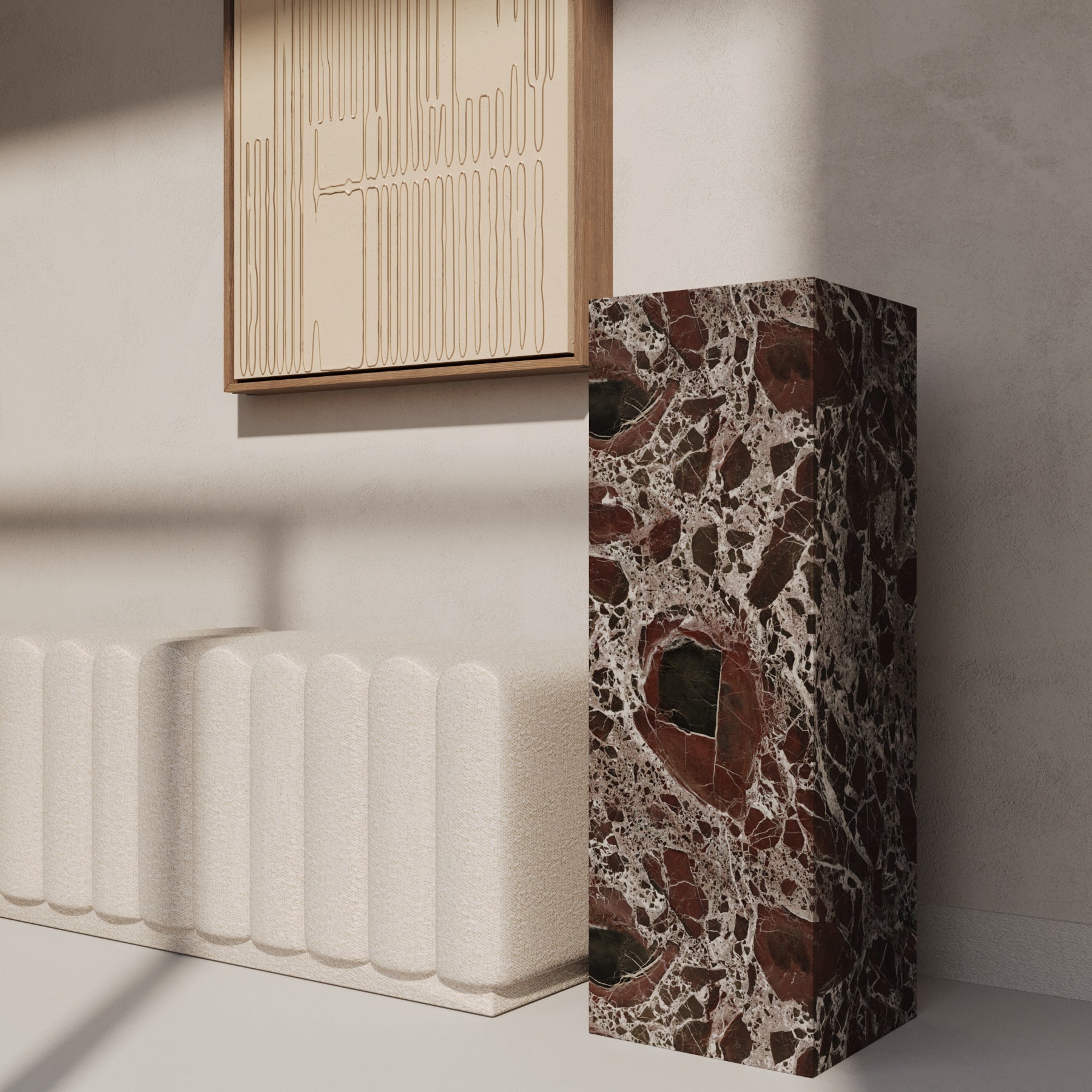 Clara Rosso Levanto Marble Plinth