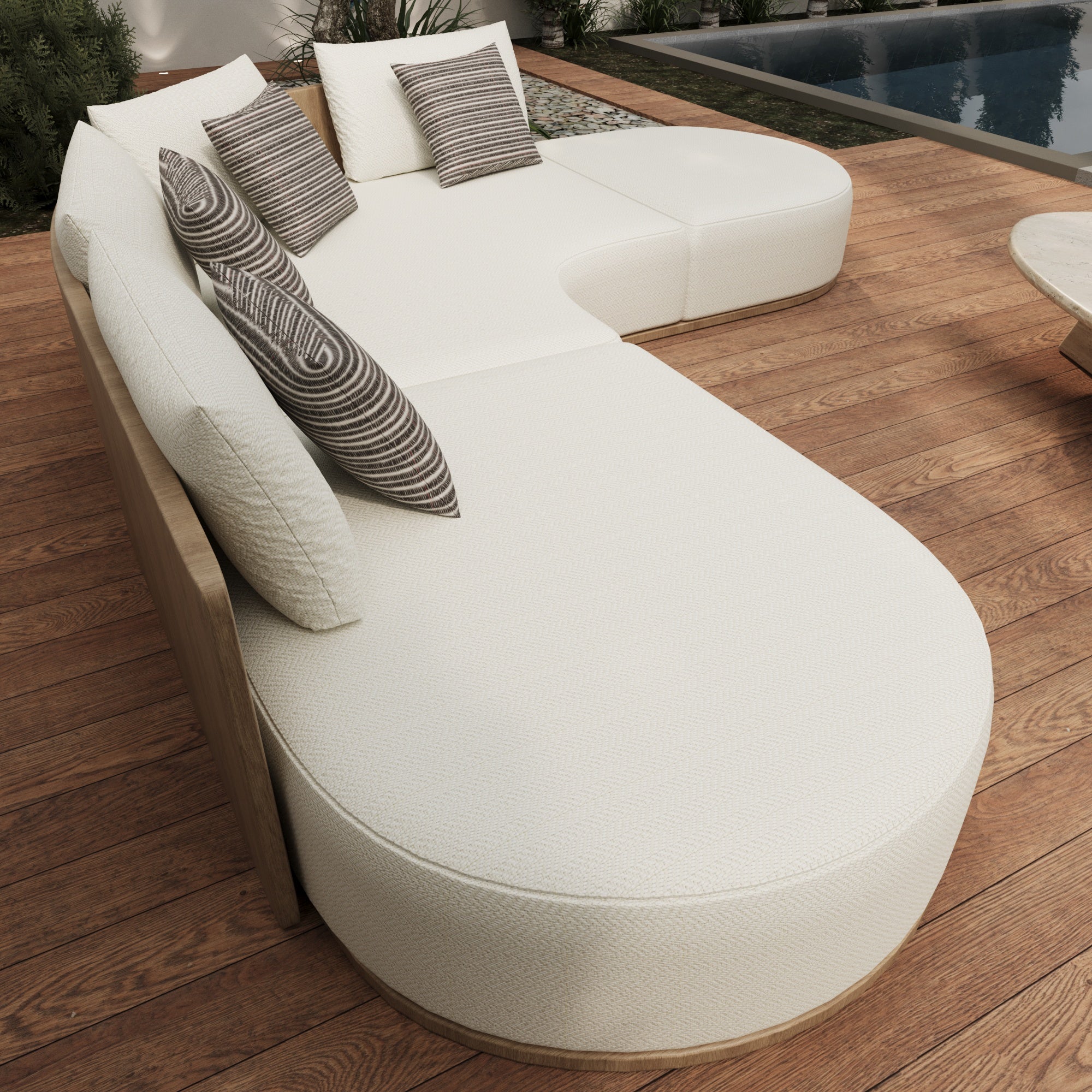 Capri Outdoor Curved Sofa