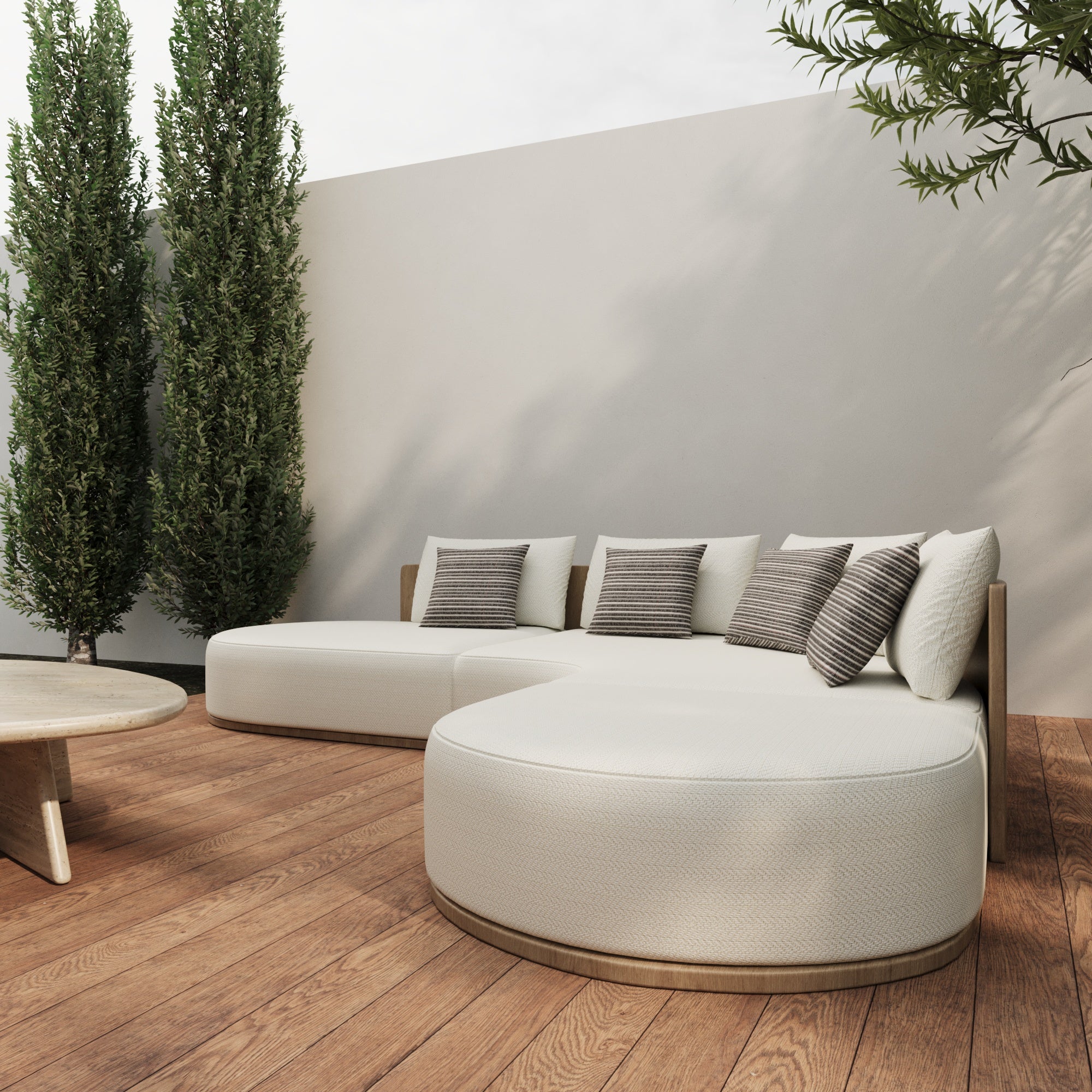 Capri Outdoor Curved Sofa