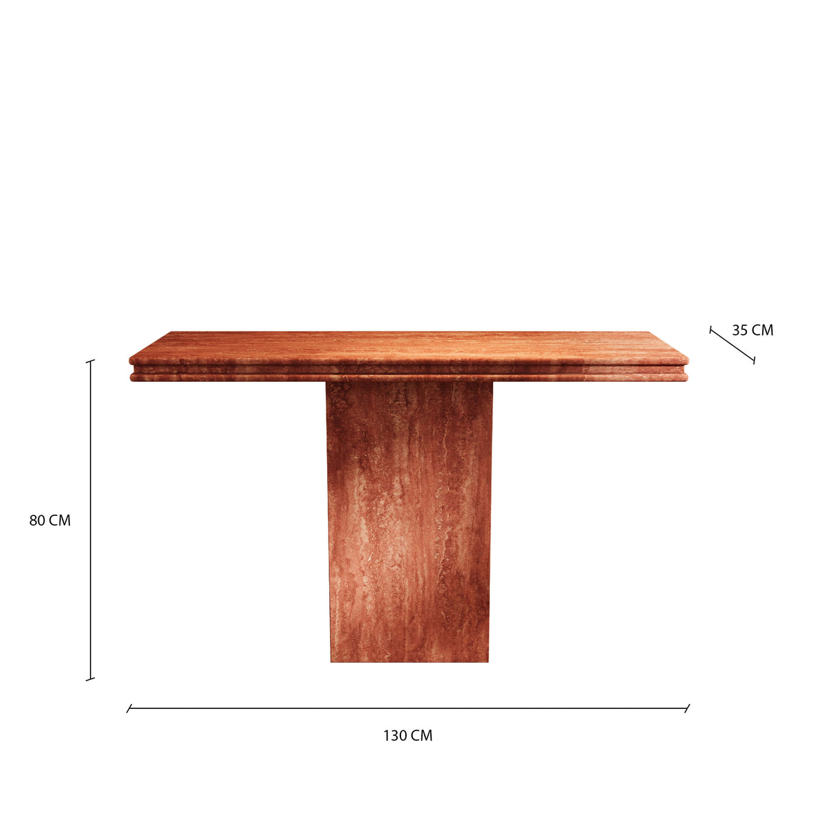 Margot Red Travertine Console