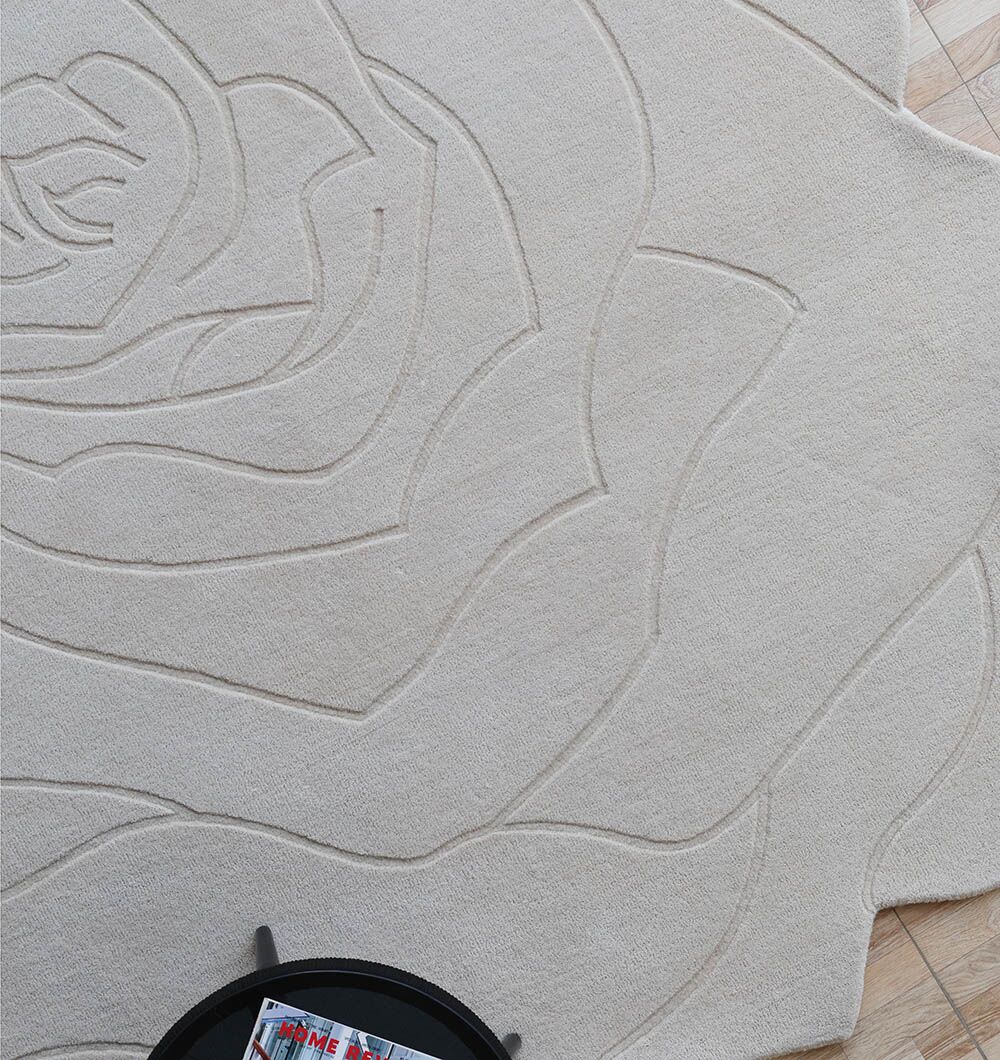 HAND MADE ROSE SHAPED RUG 200X200CM