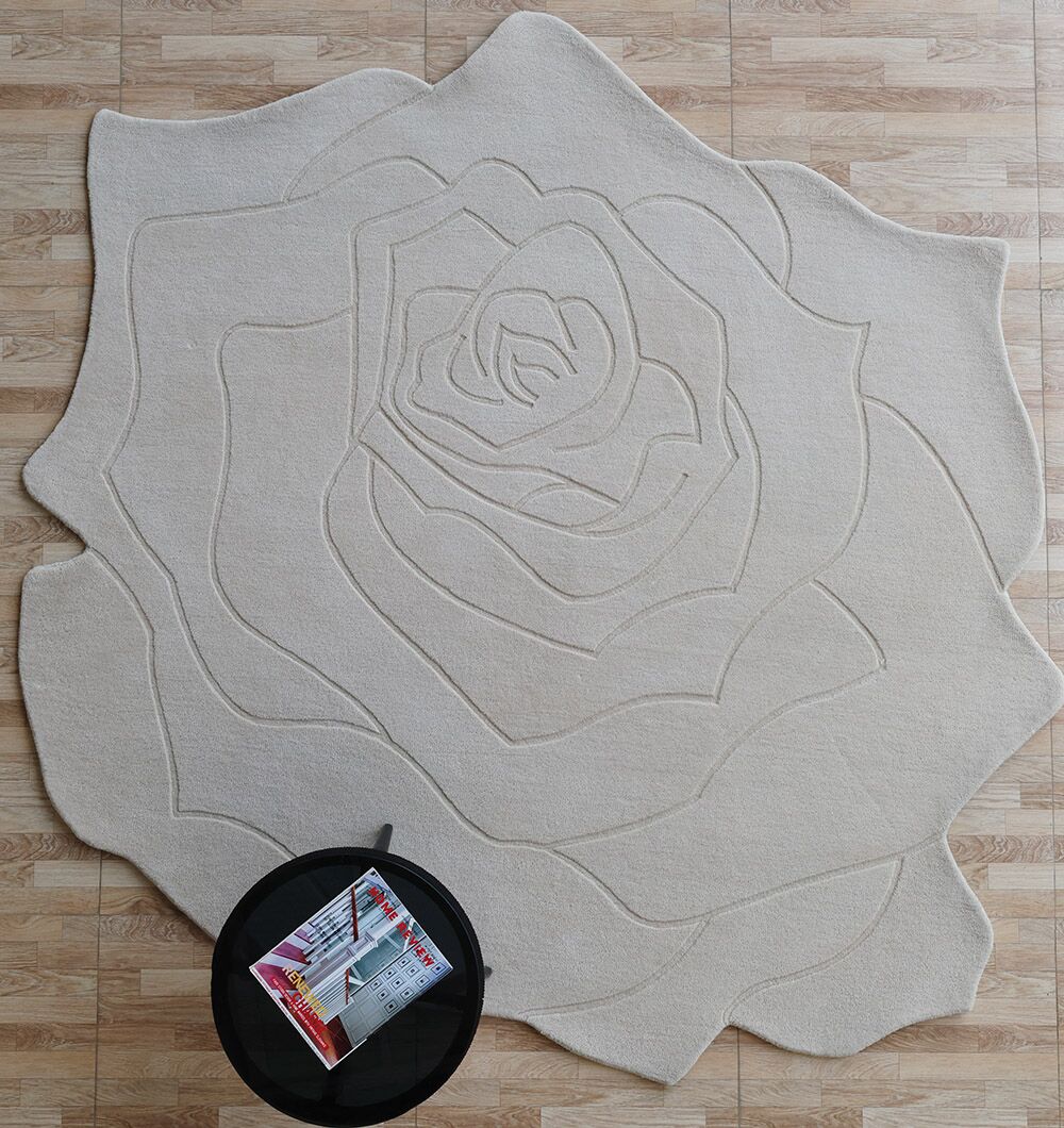 HAND MADE ROSE SHAPED RUG 200X200CM