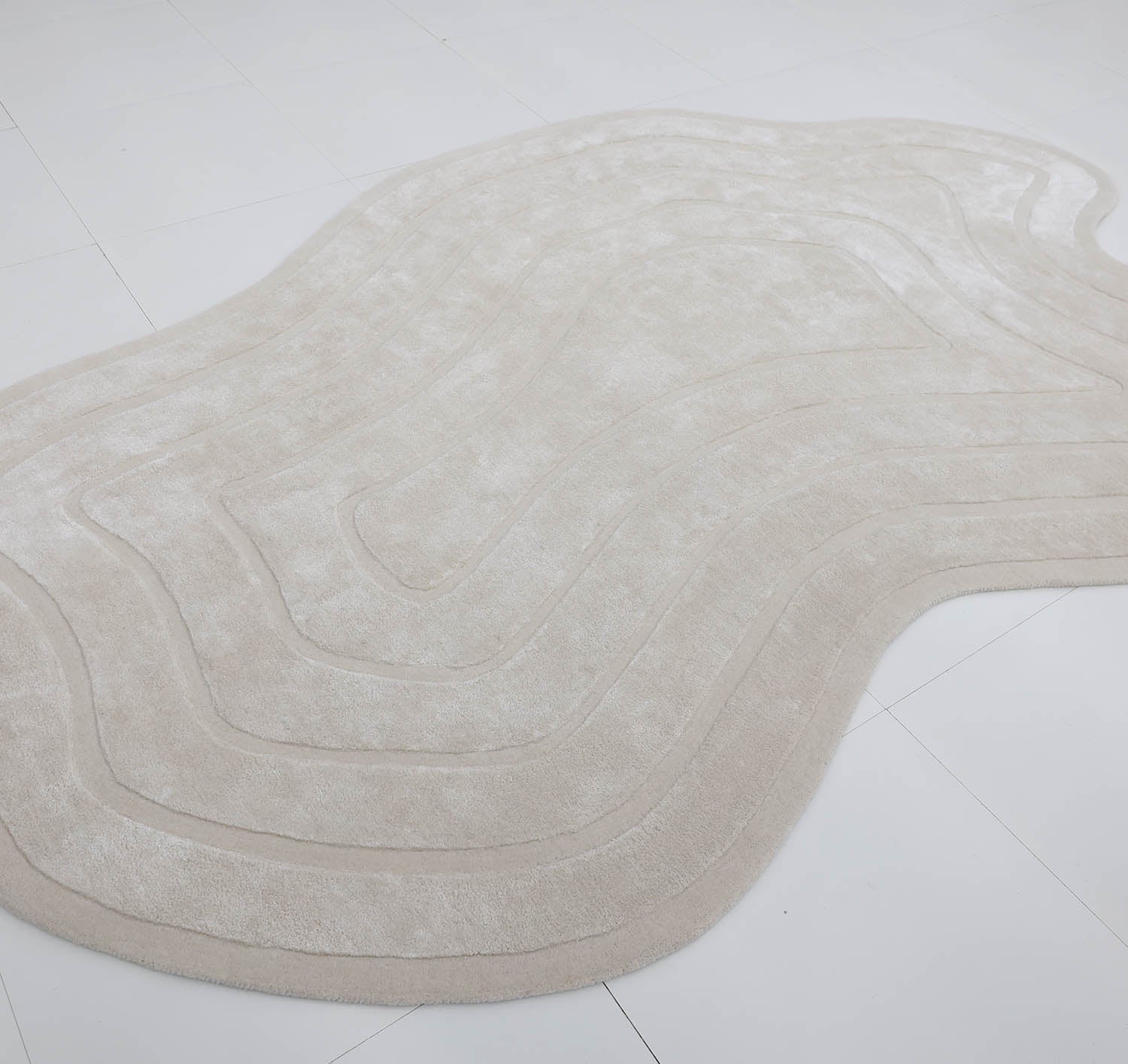 HAND MADE CASSIE OFF WHITE IRREGULAR RUG 200X300CM