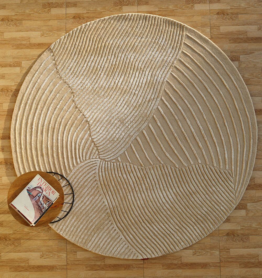Cassidy Neutral Premium Handmade Round Rug 200cm