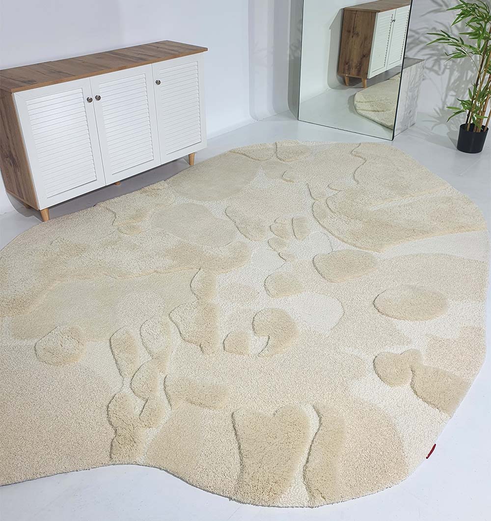 Premium Unique Irregular Shape Multi Colour Carpet (200cm x 300cm)