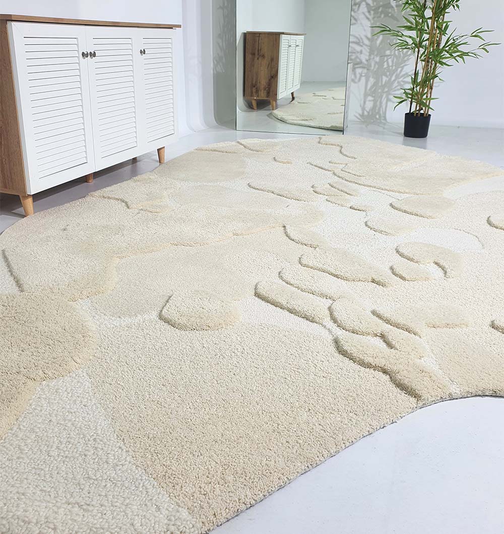 Premium Unique Irregular Shape Multi Colour Carpet (200cm x 300cm)