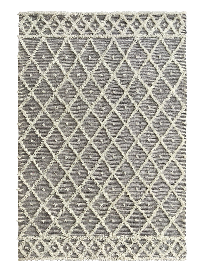 Hand Made Wool & Cotton Natural Color Woven Rug (6 Sizes)