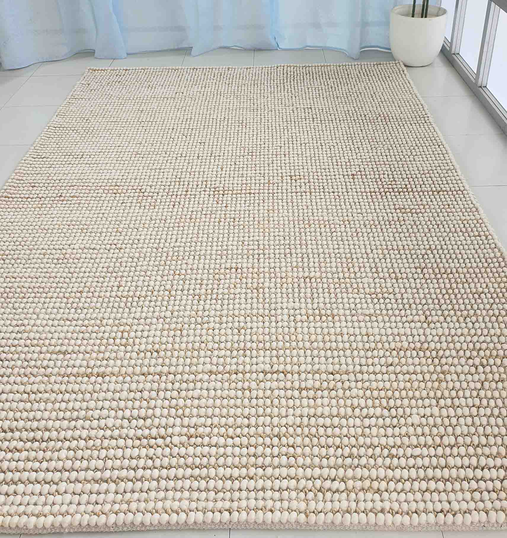 Natural White Woven Rug For Home Decore (5 Sizes)