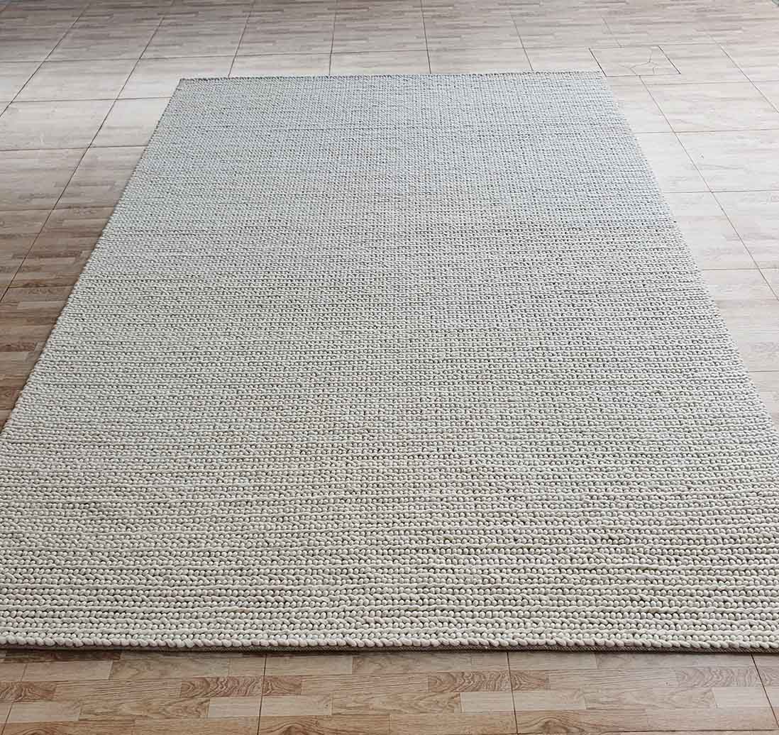 Handmade Natural White Woven Rug For Home Decor (5 Sizes)