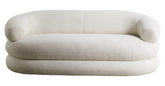 HAND CRAFTED LUCY CREAM BOUCLE CURVED SOFA