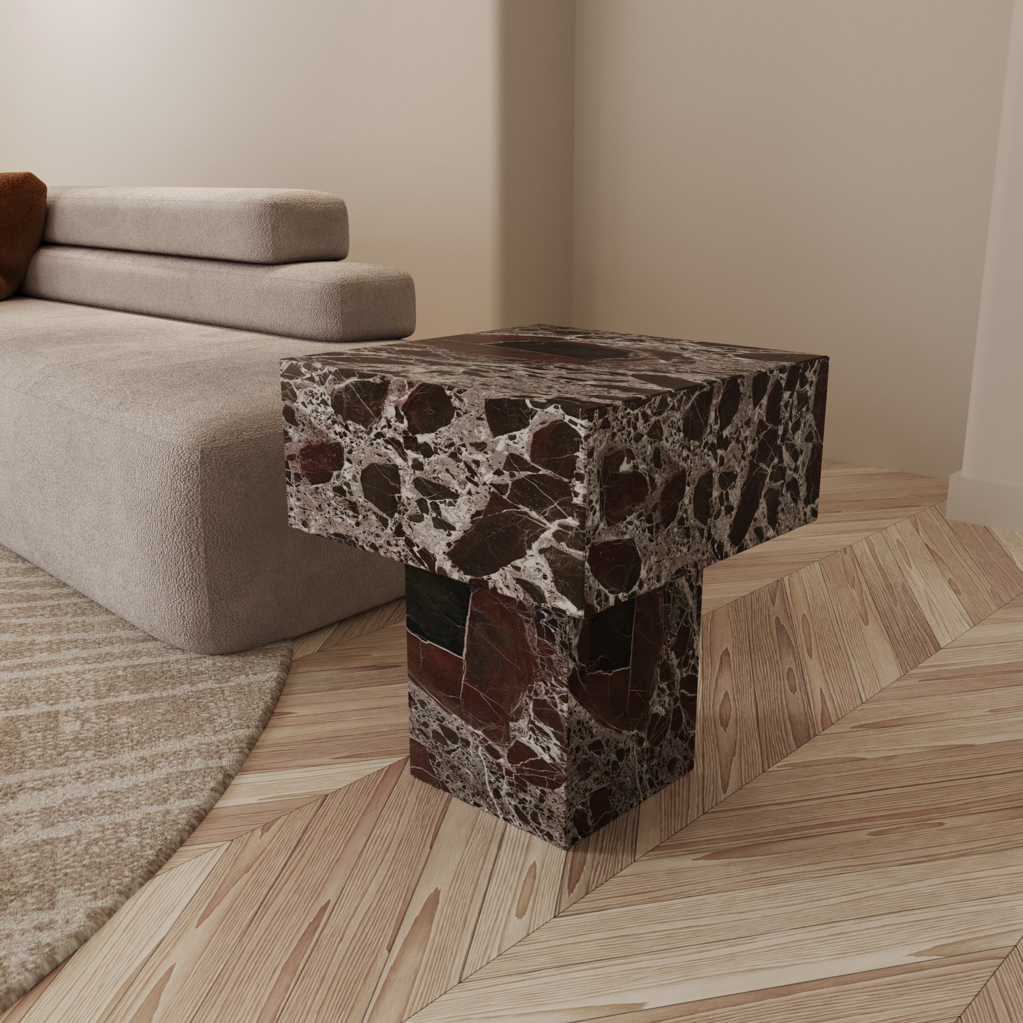 Felix Rosso Levanto Marble Side Table
