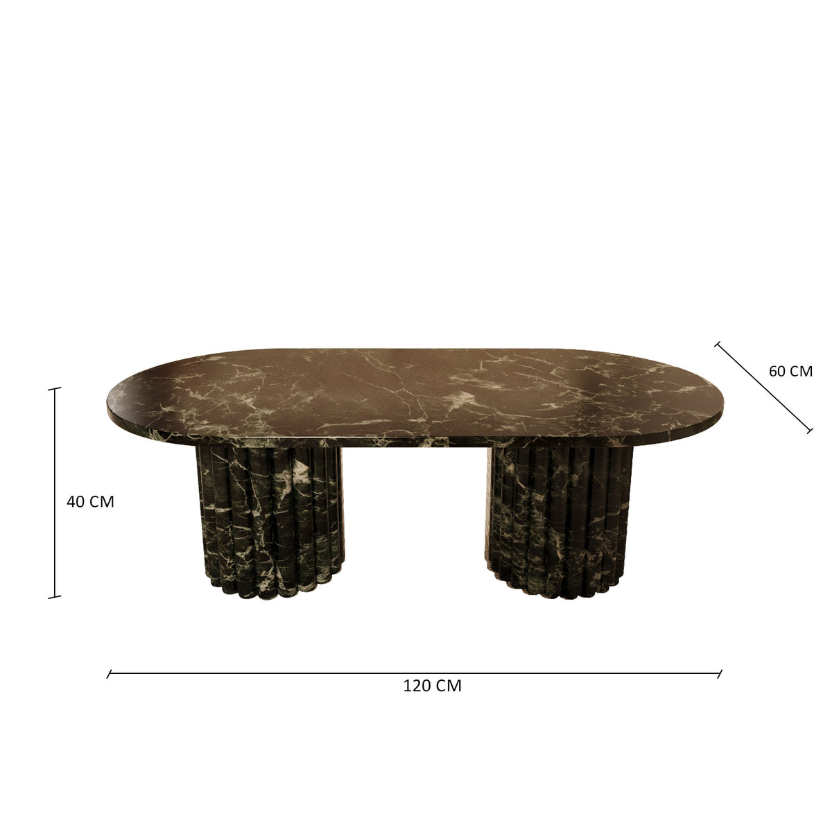 Lorenzo Verde Levanto Coffee Table With Fluted Base