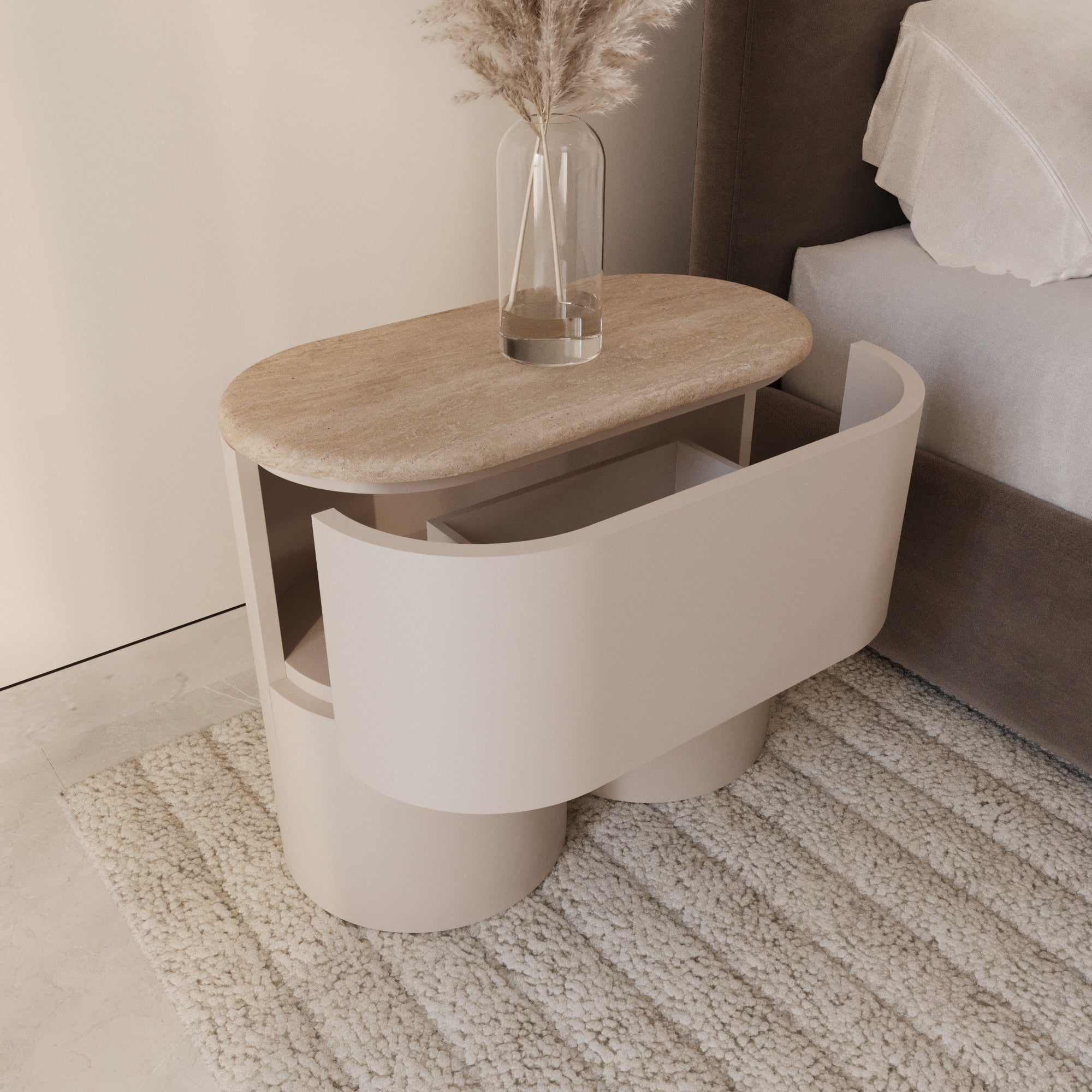 Ellington Travertine Nightstand