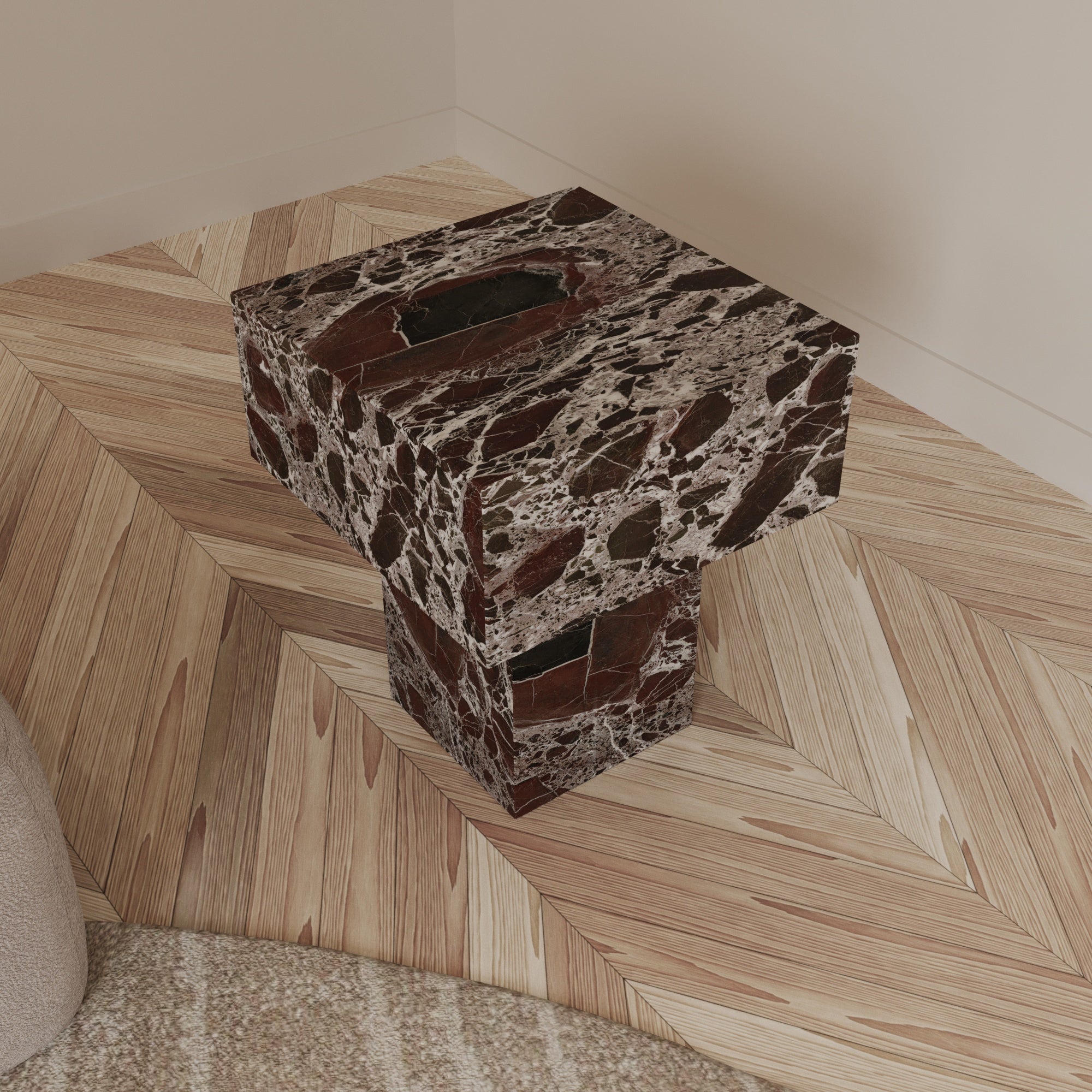 Felix Rosso Levanto Marble Side Table