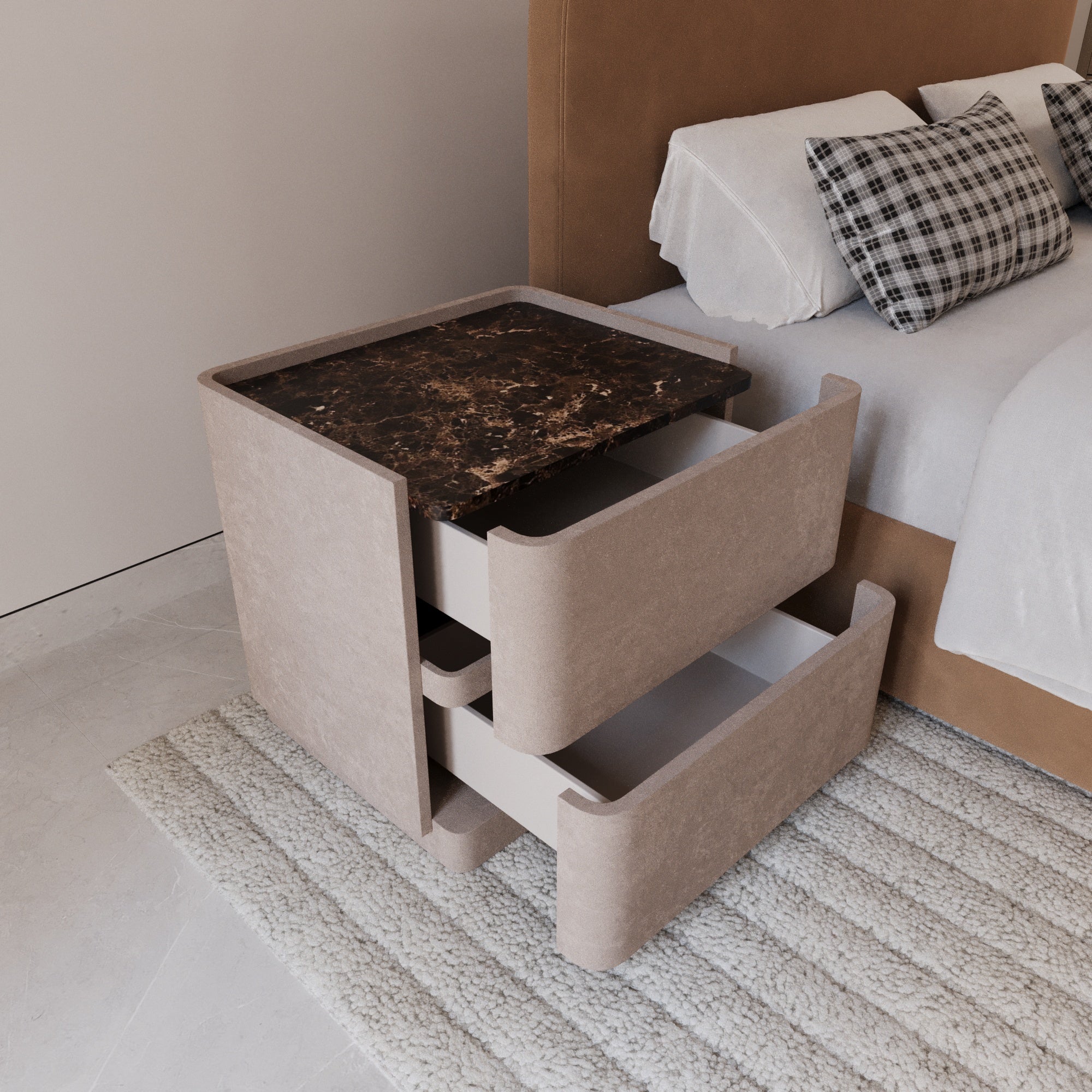 Harrogate Suede Nightstand