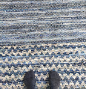 Hand Made Blue Denim & Cotton Woven Rug (5 Sizes)