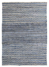 Hand Made Blue Denim & Cotton Woven Rug (5 Sizes)