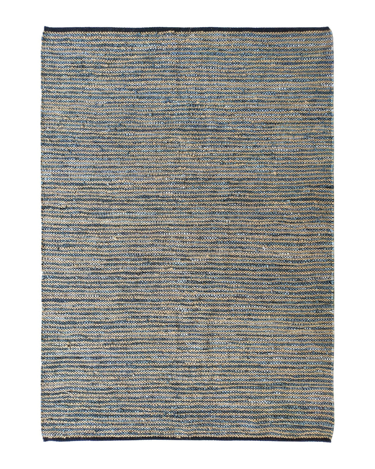 Hand Made Jute & Leather Woven Rug Multi Color (2 Sizes)