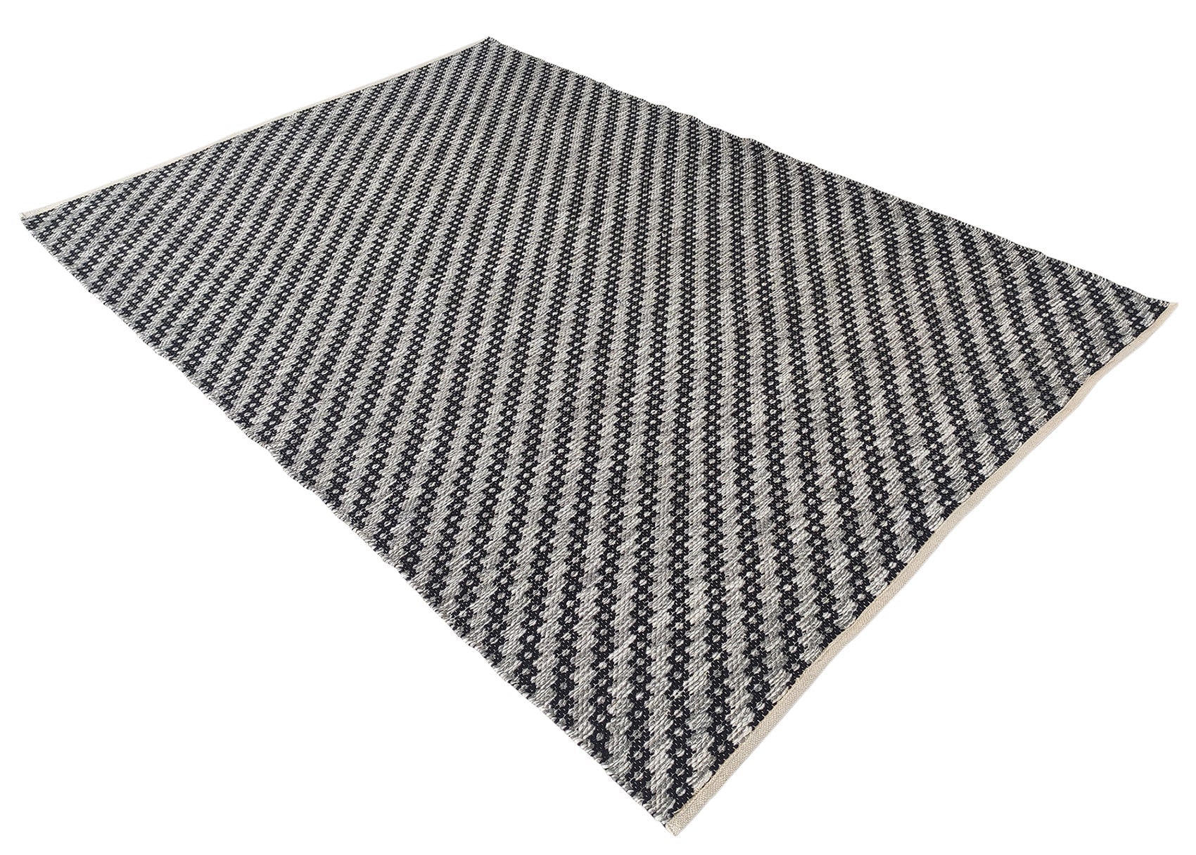 Hand Made Black & White Color Woven Rug (3 Sizes)