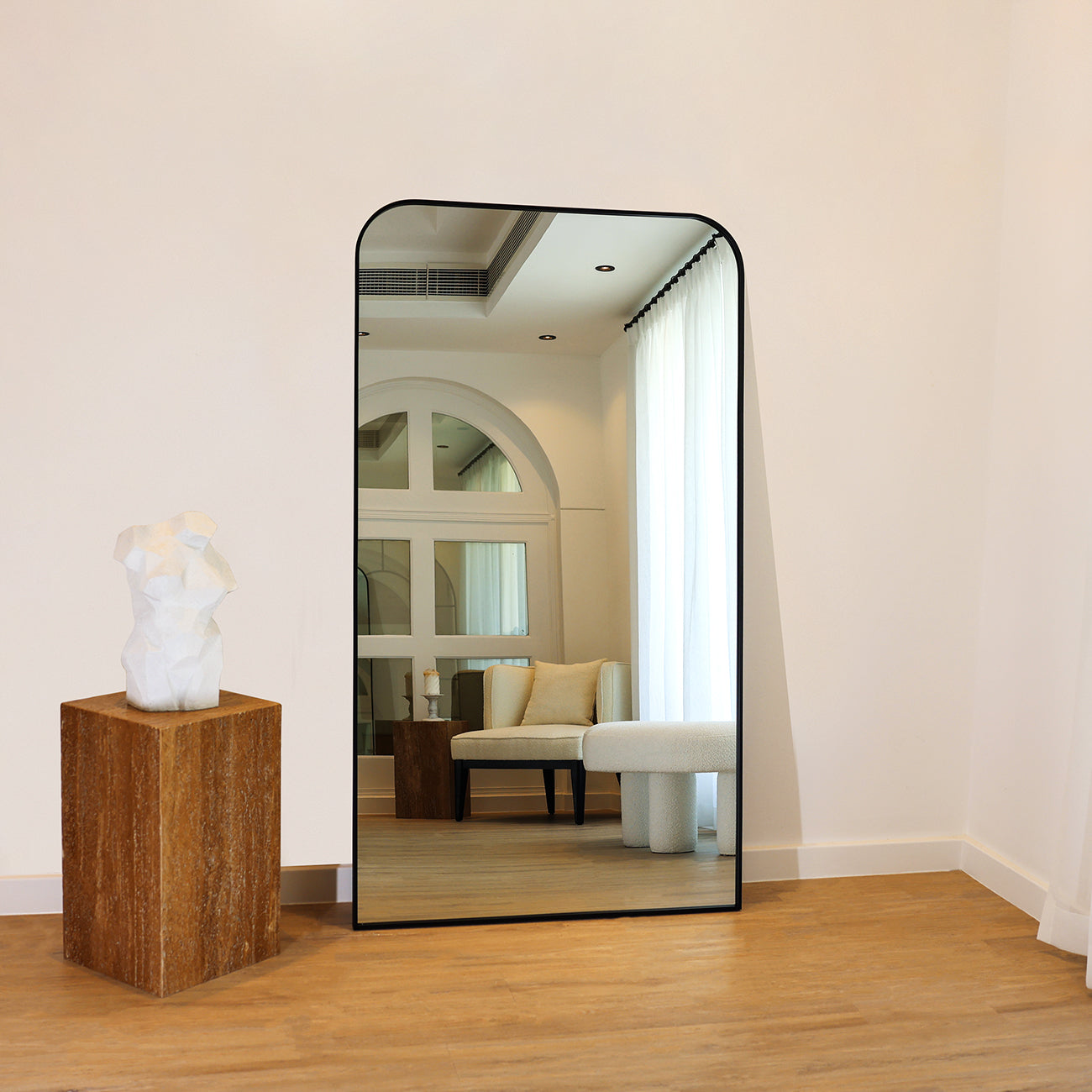 Casablanca - Full Length Black Contemporary Mirror 180cm x 100cm