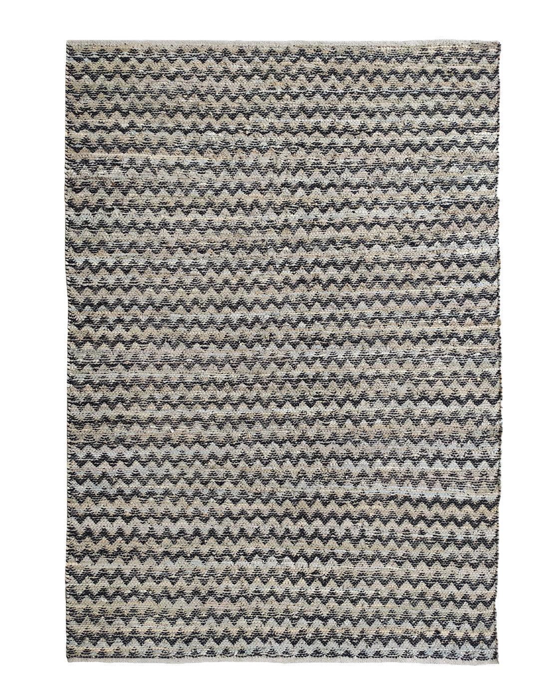 Hand Made Beige & White Woven Rug Rectangle Shape (2 Sizes)