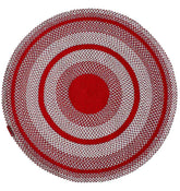 Hand Made Red & White Round Braided Rug (3 sizes)