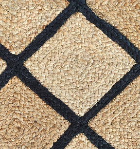 Handmade Jute Rectangular Rug Natural And Black (3 Sizes)