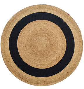 Jute Round Rug Natural And Black Color (200cm)
