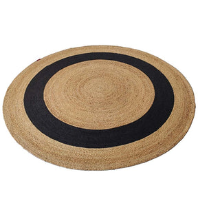 Jute Round Rug Natural And Black Color (200cm)