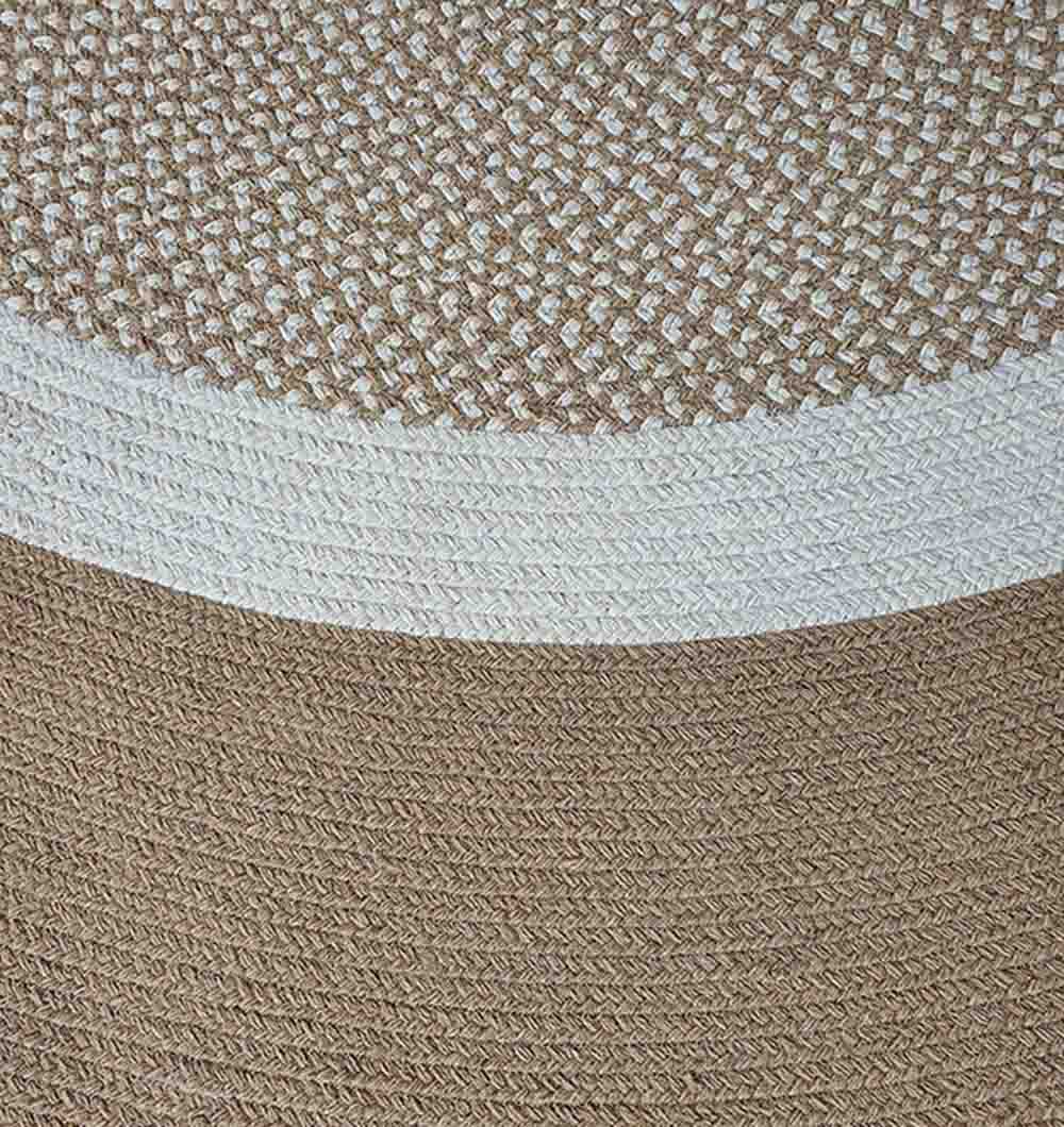 Hand Made Wool Round Rug Natural And White Color (4 Sizes)