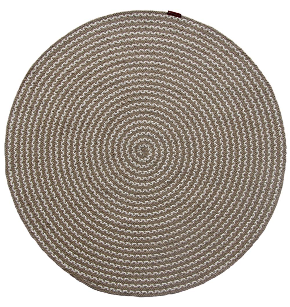 Hand Made Wool Round Rug Natural And White Colour (4 Sizes)