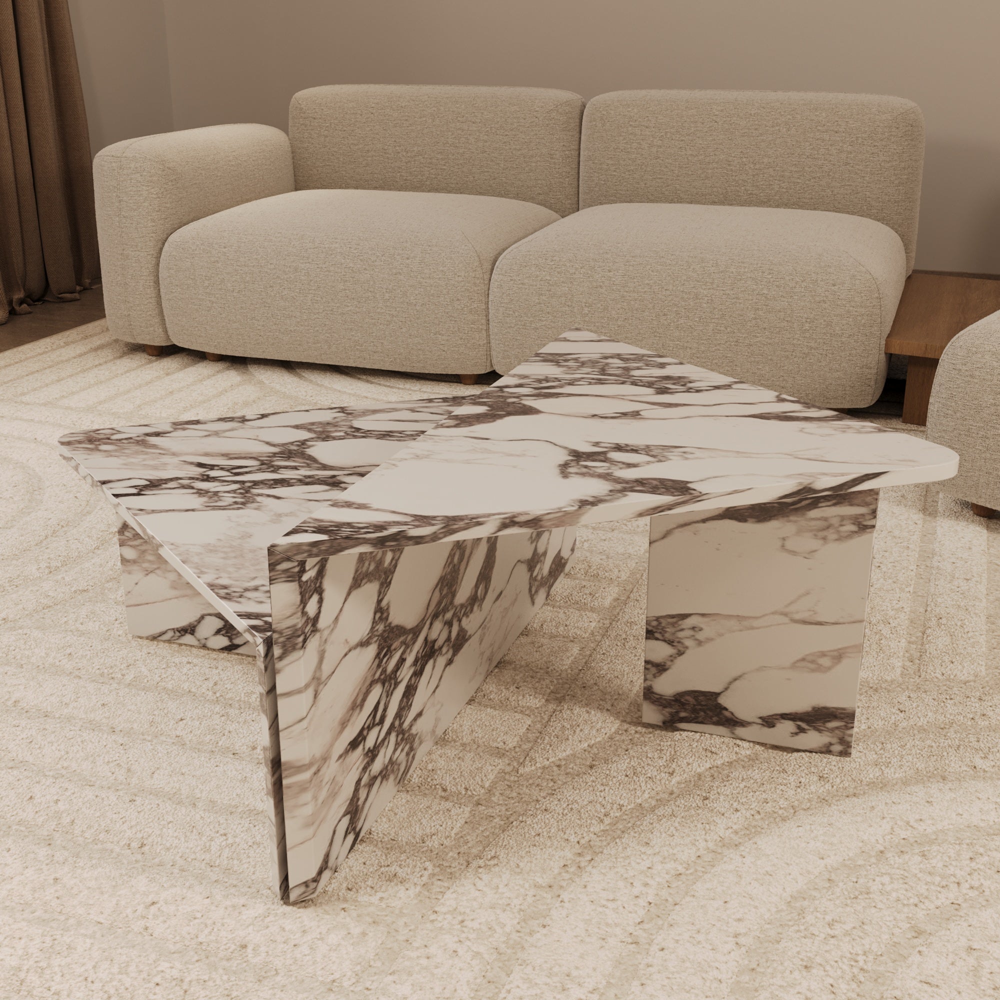 Dario Calacatta Viola Marble Coffee Table