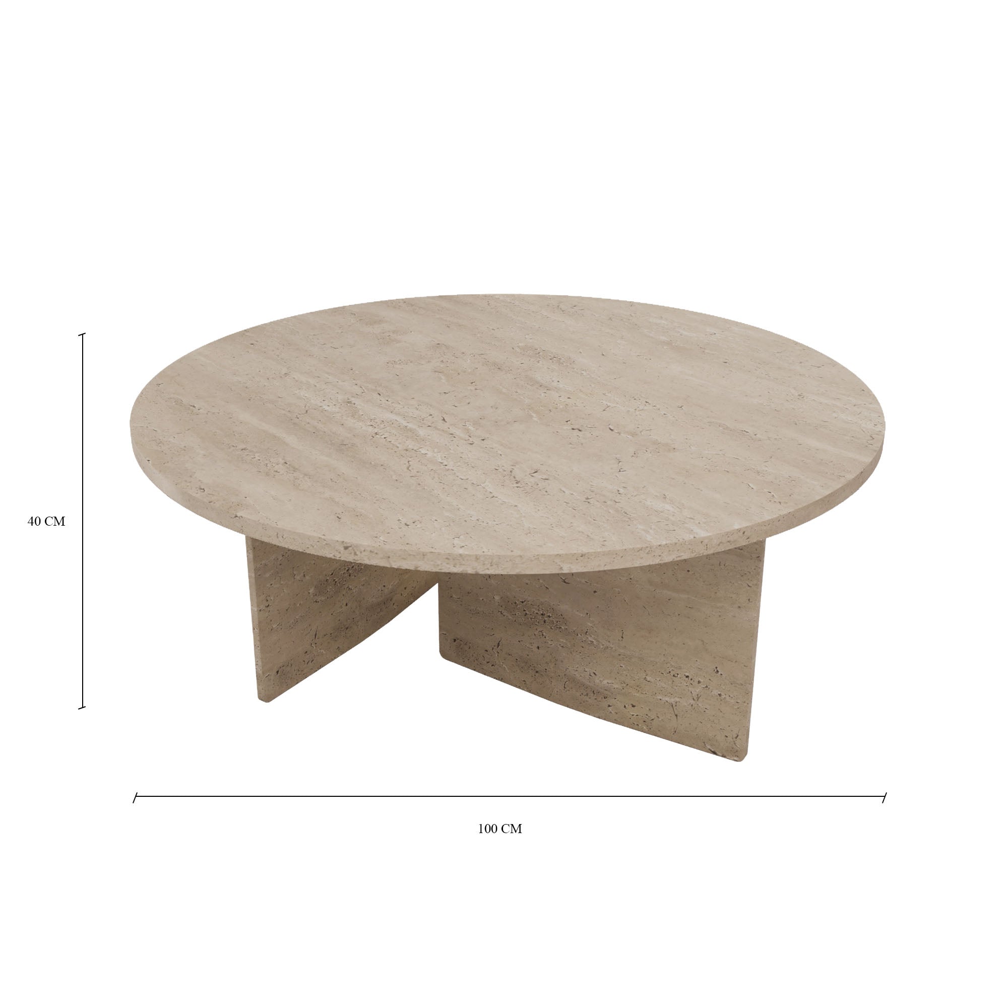 Dalia Travertine Marble Round Coffee Table
