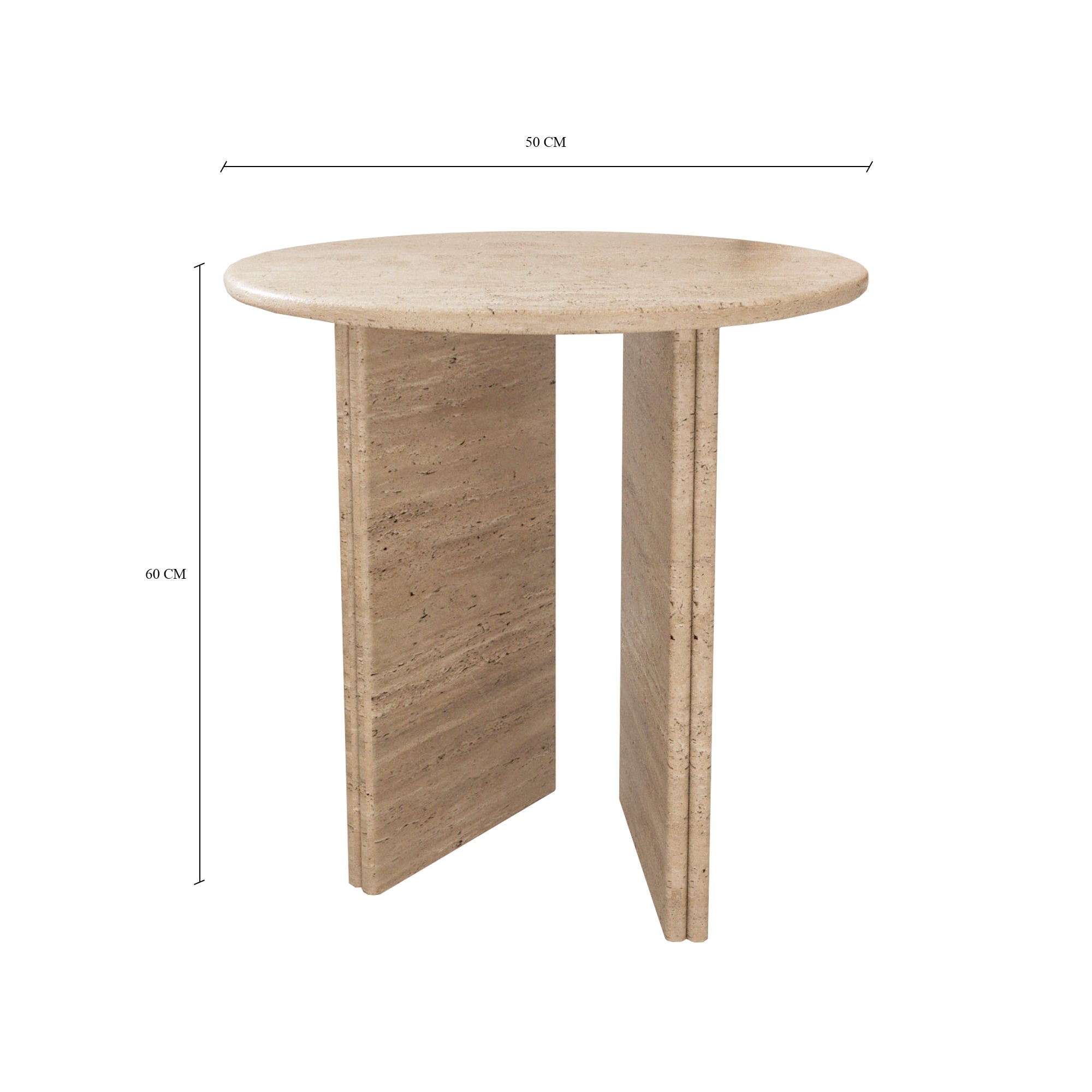 Antonio Travertine Round Side Table