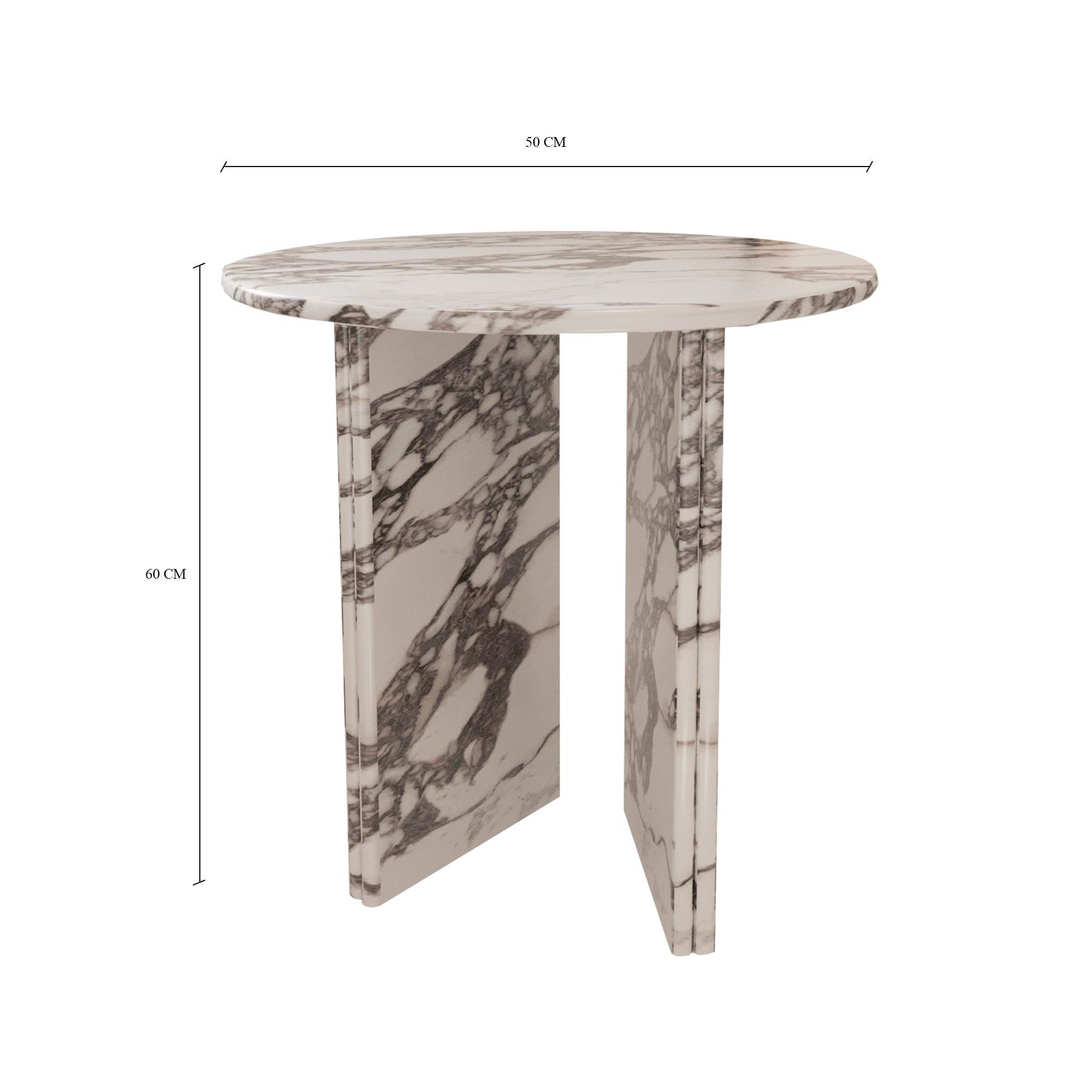 Antonio Calacatta Viola Marble Round Side Table