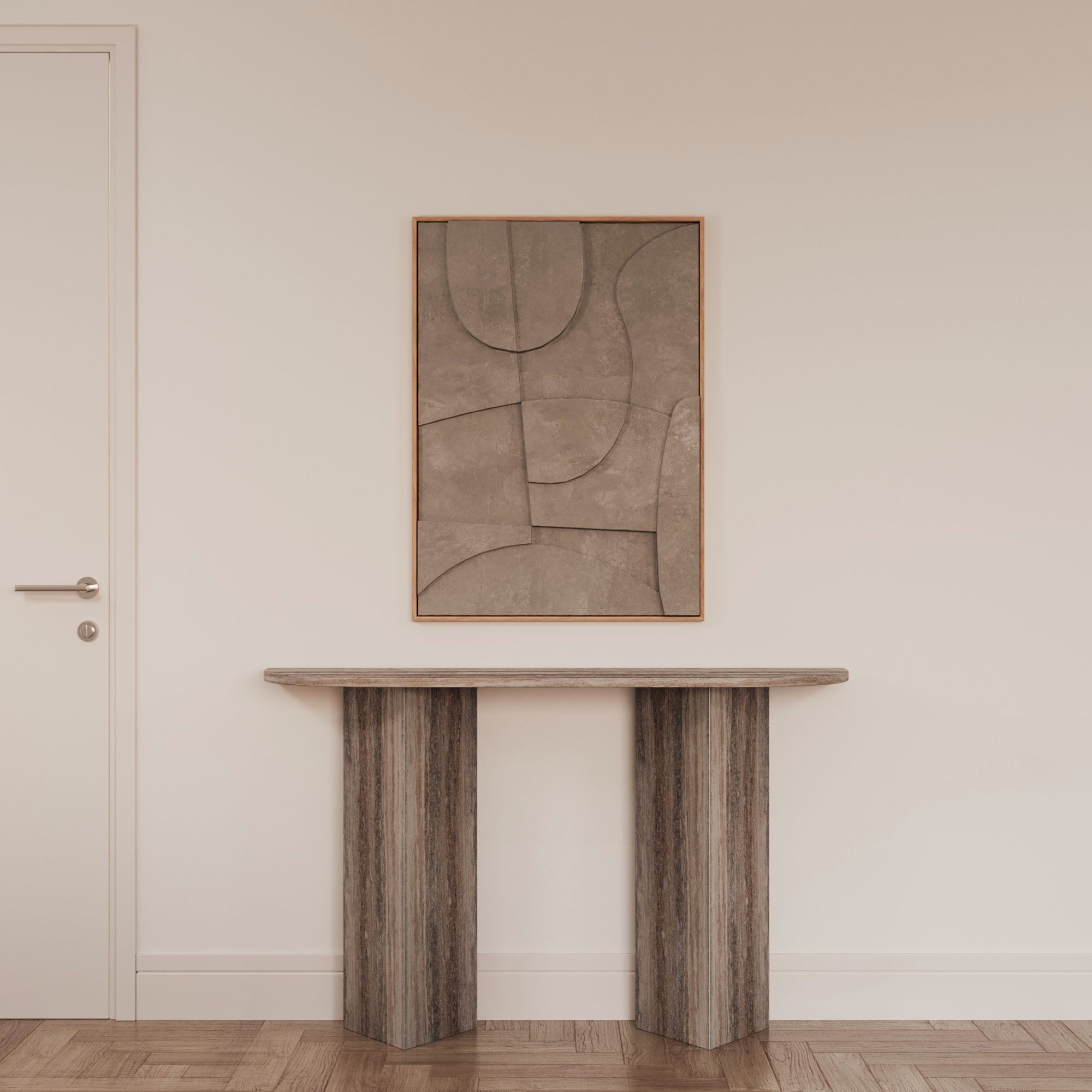 Tara Grey Travertine Console Table