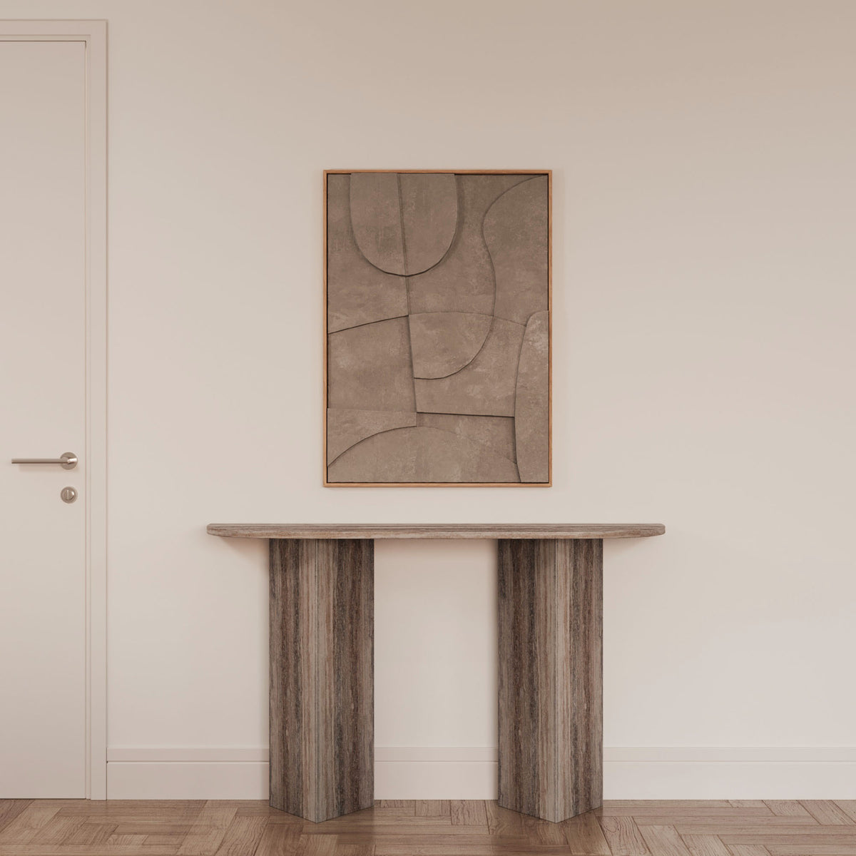 Tara Grey Travertine Console Table