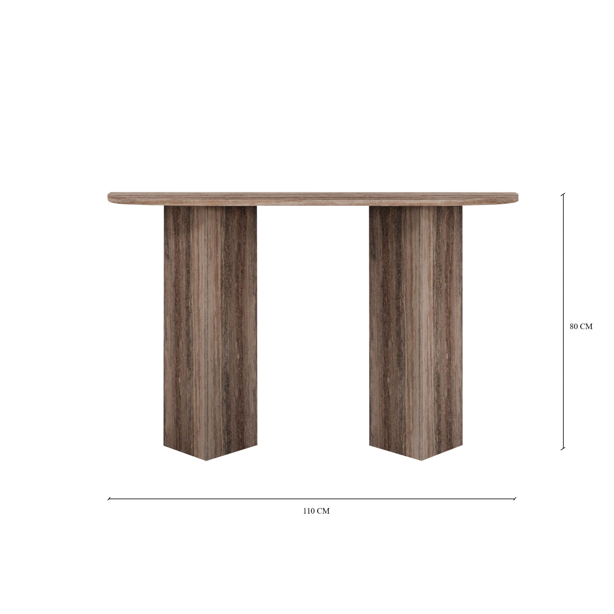 Tara Grey Travertine Console Table