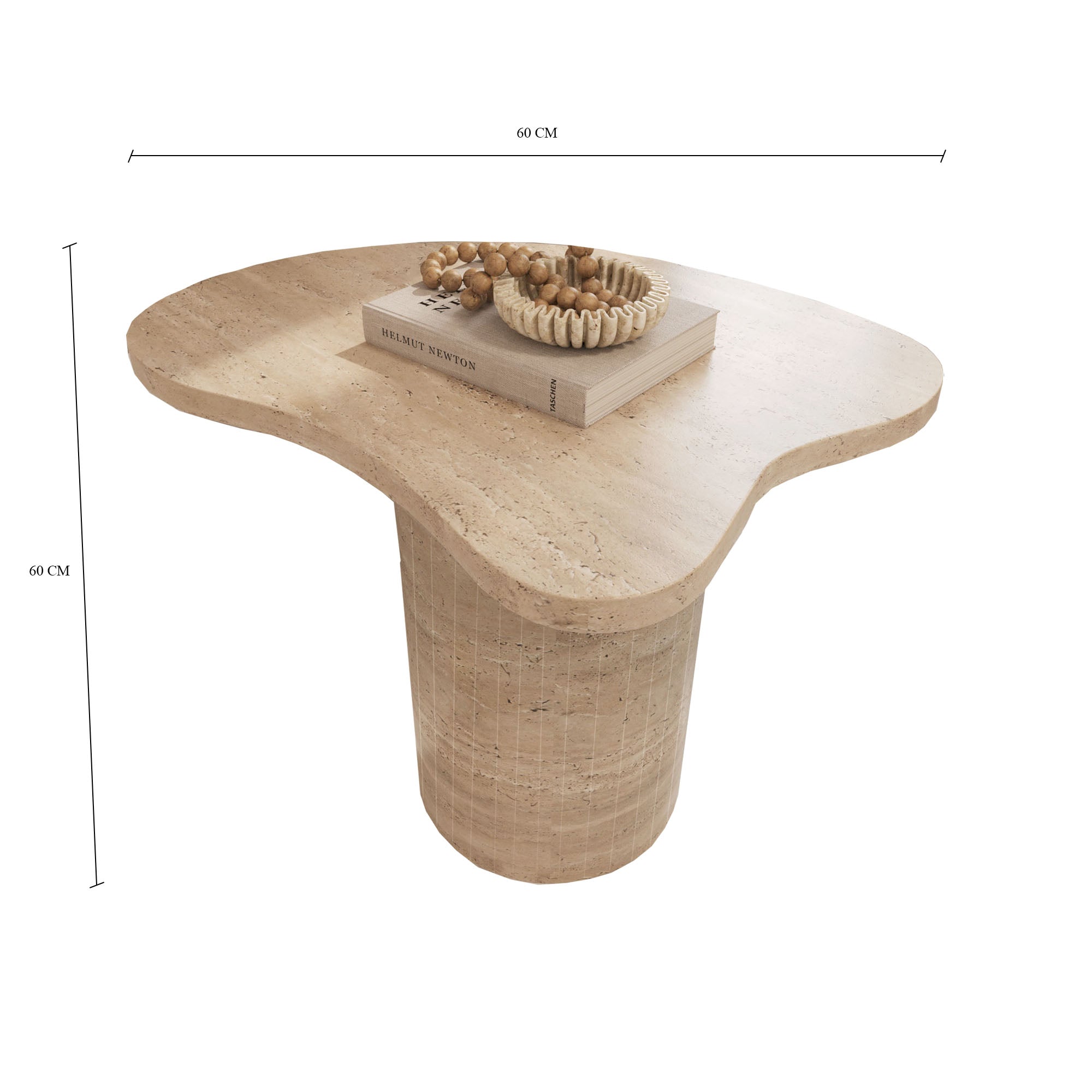 Lexi Travertine Irregular Side Table