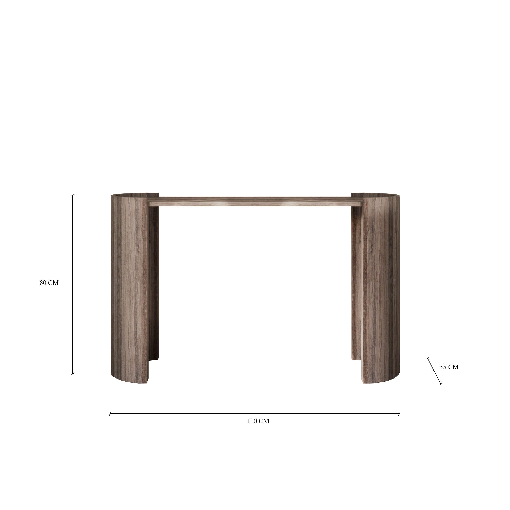 Lavia Grey Travertine Console Table