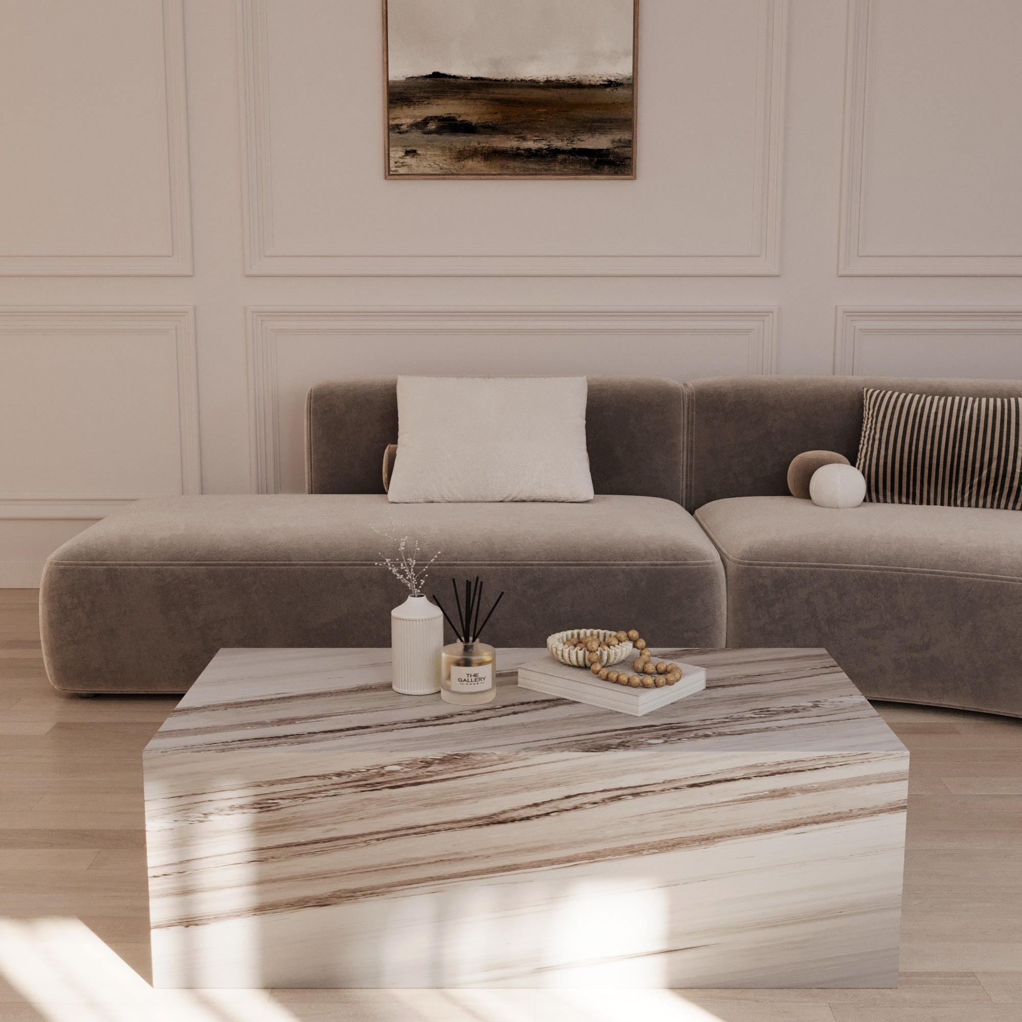 Boston Ajax Gold Marble Cube Table