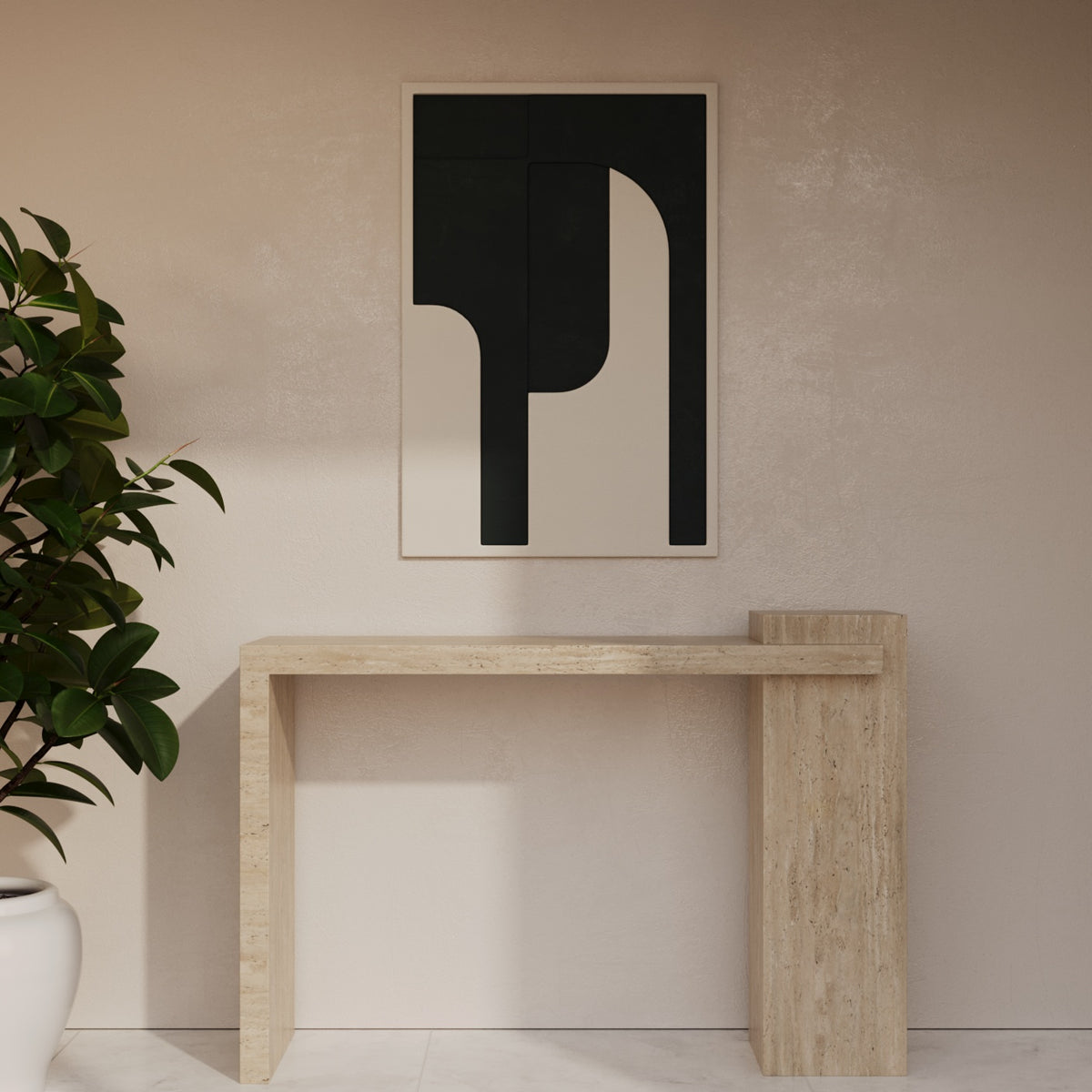 Brixton Travertine Console Table