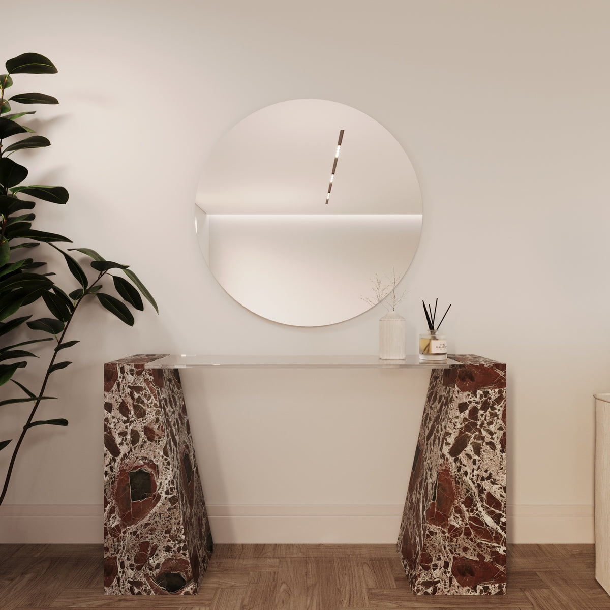 Brooklyn Rosa Levanto Console Table With Glass