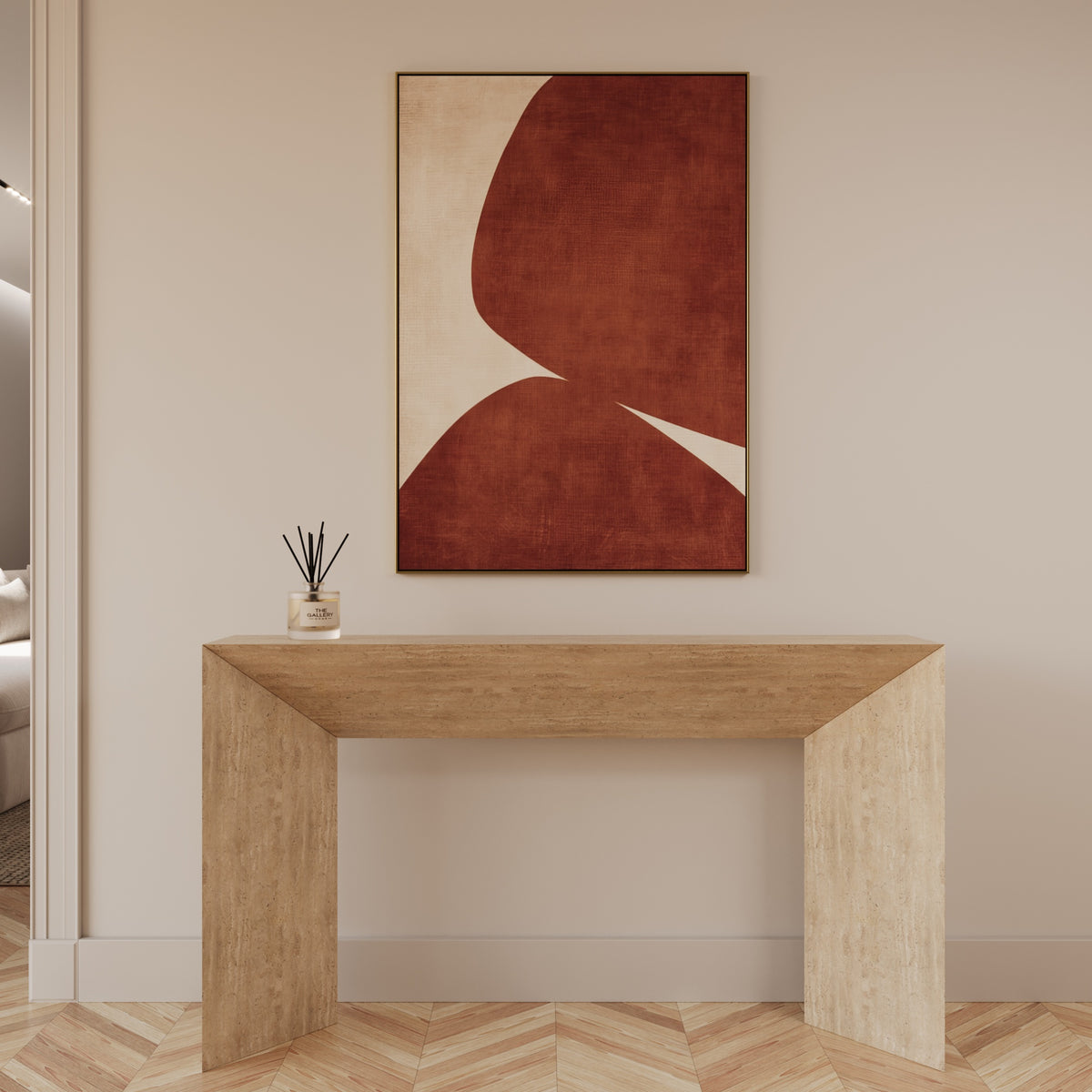 Camilla Travertine Marble Console Table