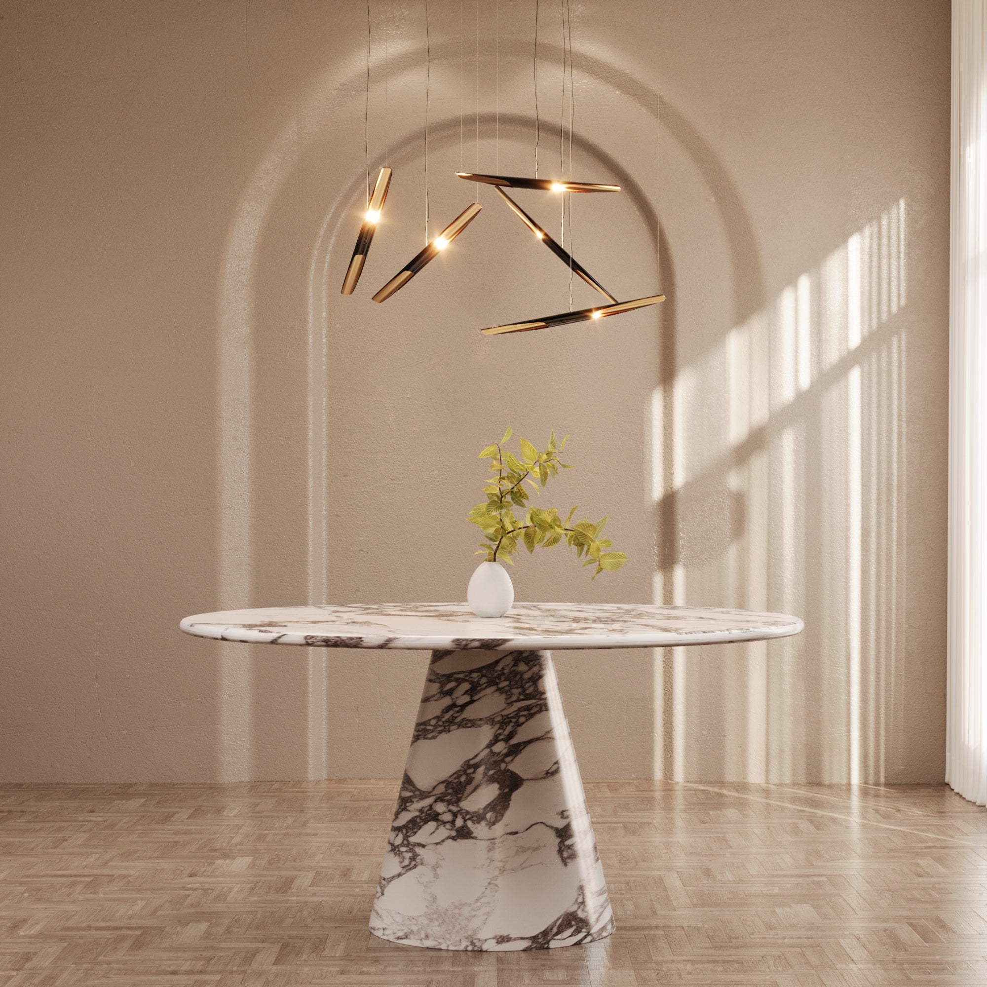 Vivian Italinan Calacatta Viola Round Dining Table