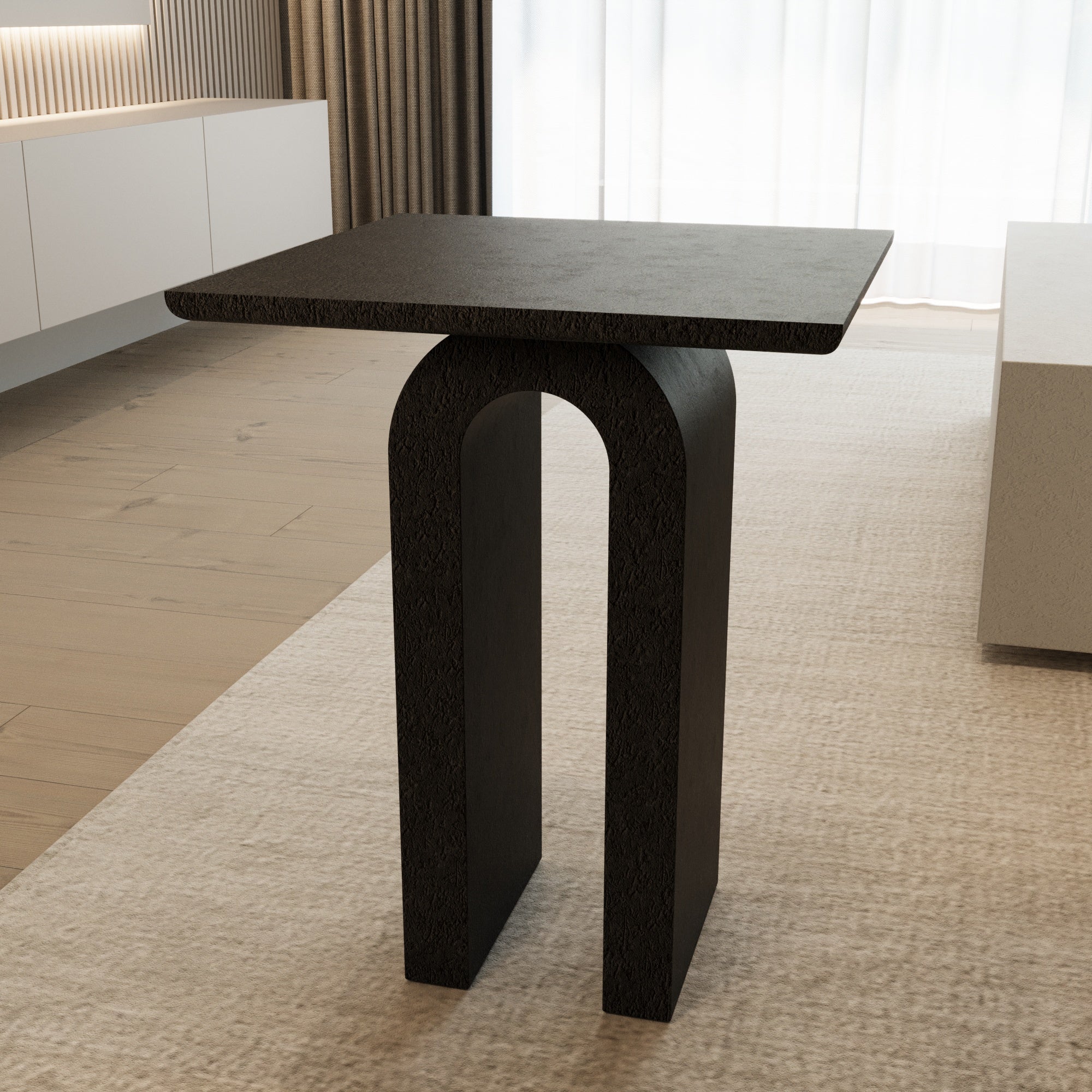 Athena Side Table With Textured Finish