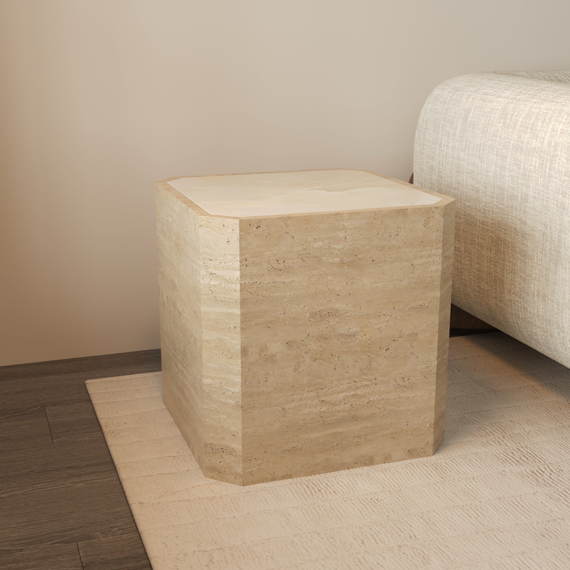 Lucera Travertine Nightstand