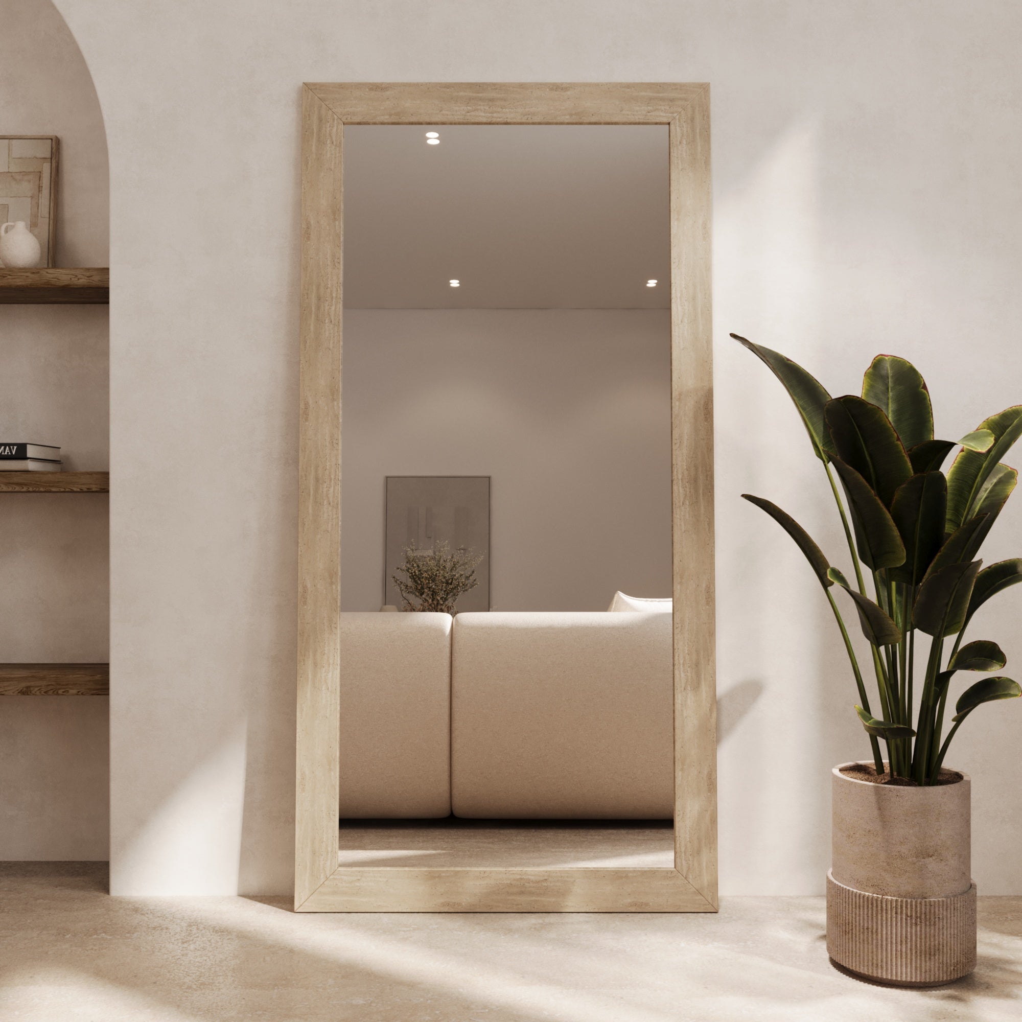 Travertine Rectangle Mirror