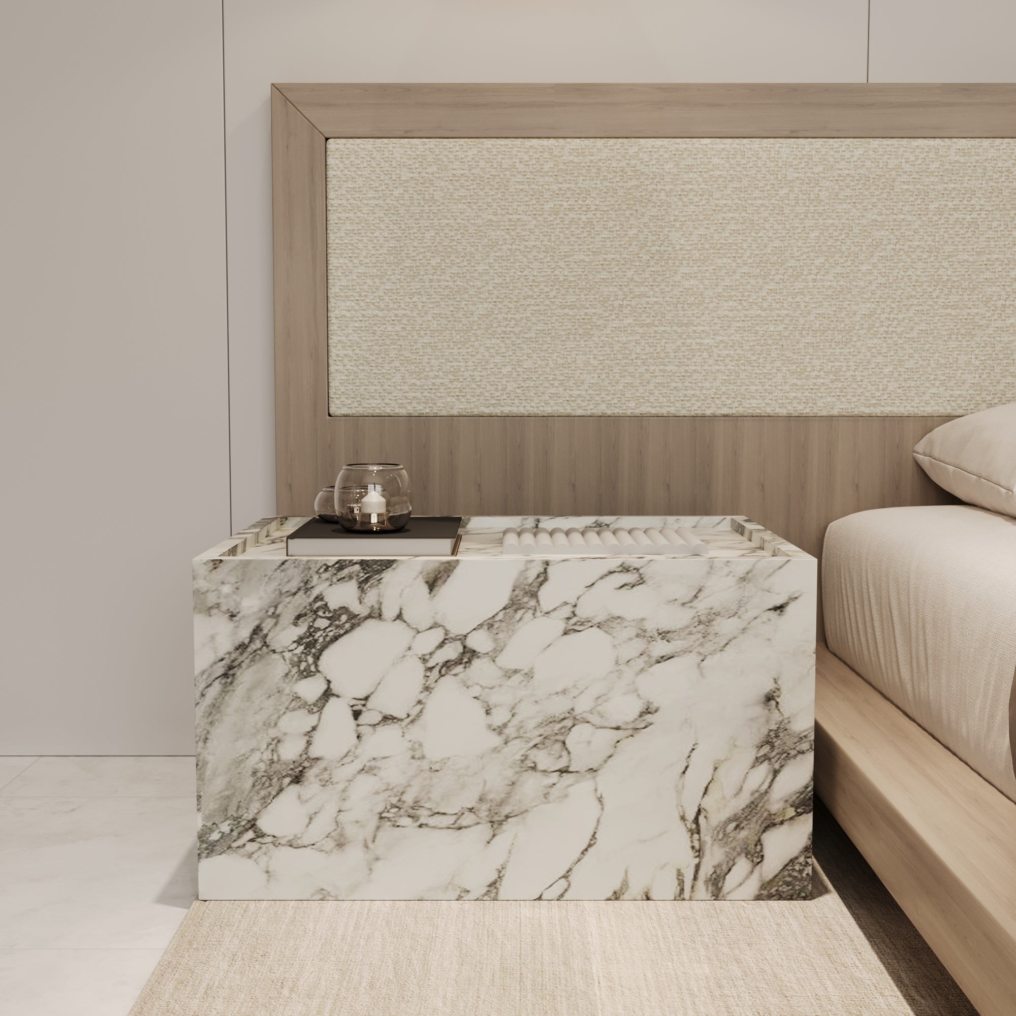Aveline Arabescato Nightstand